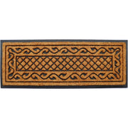 18" X 47" Beige and Black Rubber and Coir Outdoor Door Mat-0