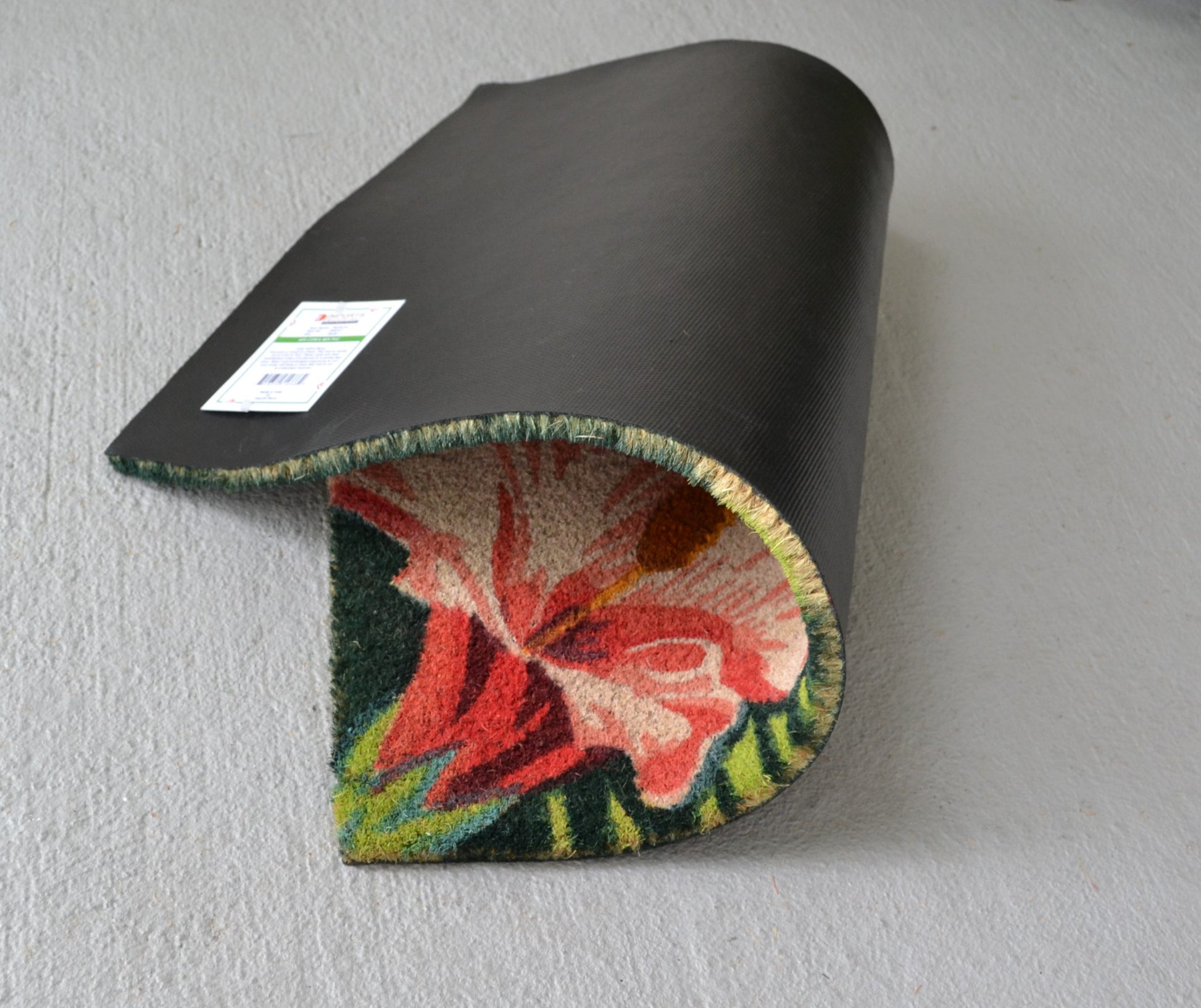 18" X 30" Blue and Pink Coir Tropical Outdoor Door Mat-5