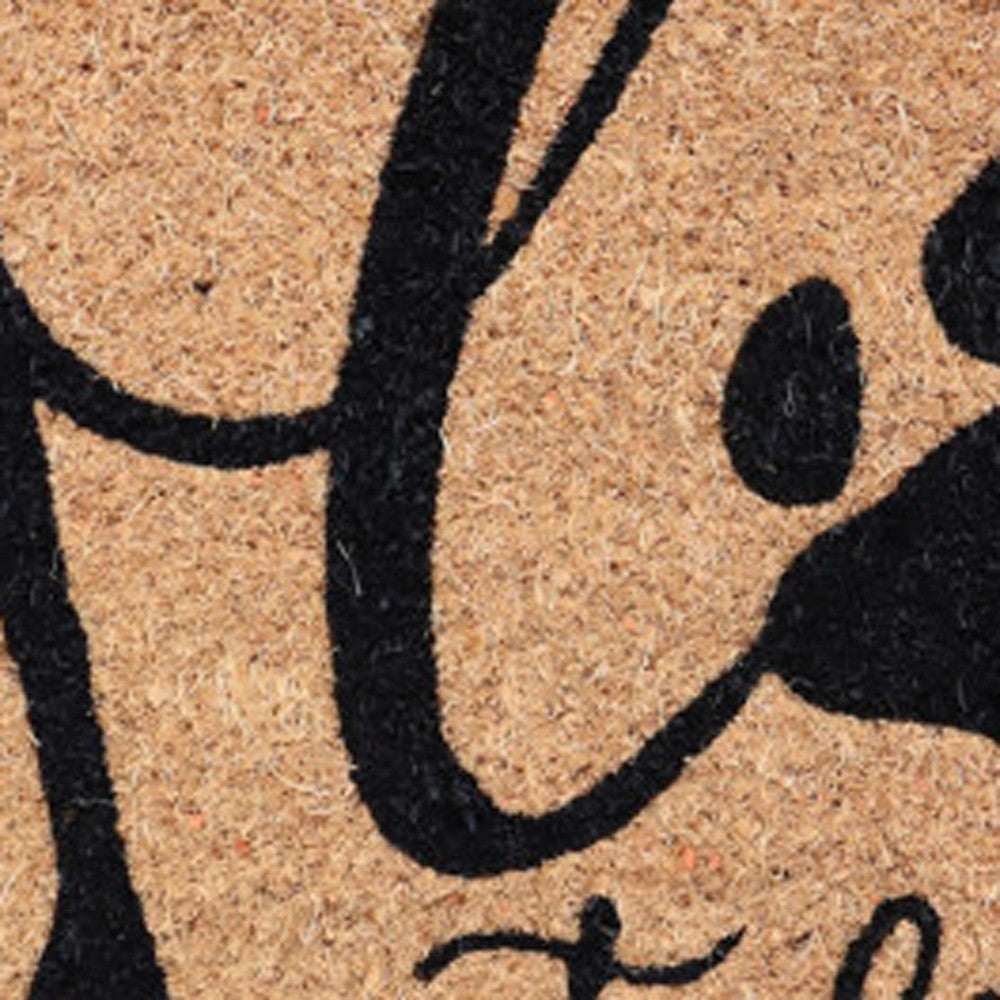 18" X 30" Beige and Black Coir Dog Outdoor Door Mat-3