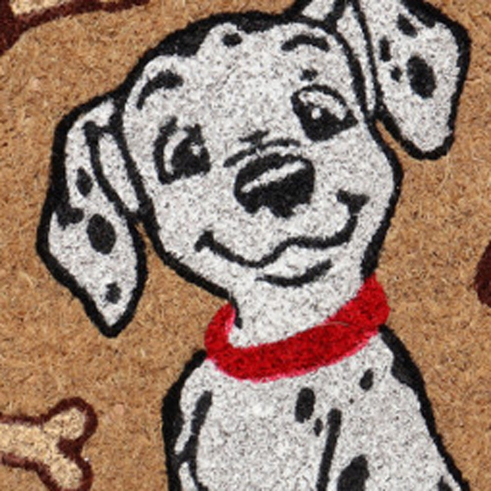 18" X 30" Beige and White Coir Dog Outdoor Door Mat-2