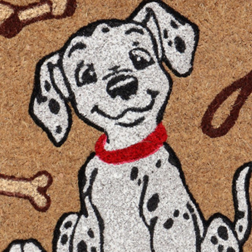 18" X 30" Beige and White Coir Dog Outdoor Door Mat-6