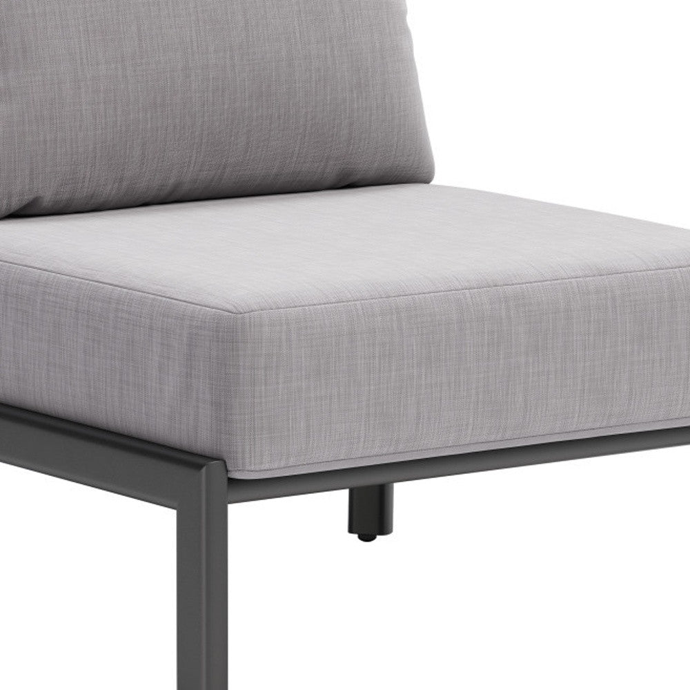 28" Gray And Black Fabric Side Chair-Accent Chairs-DECOROLALA