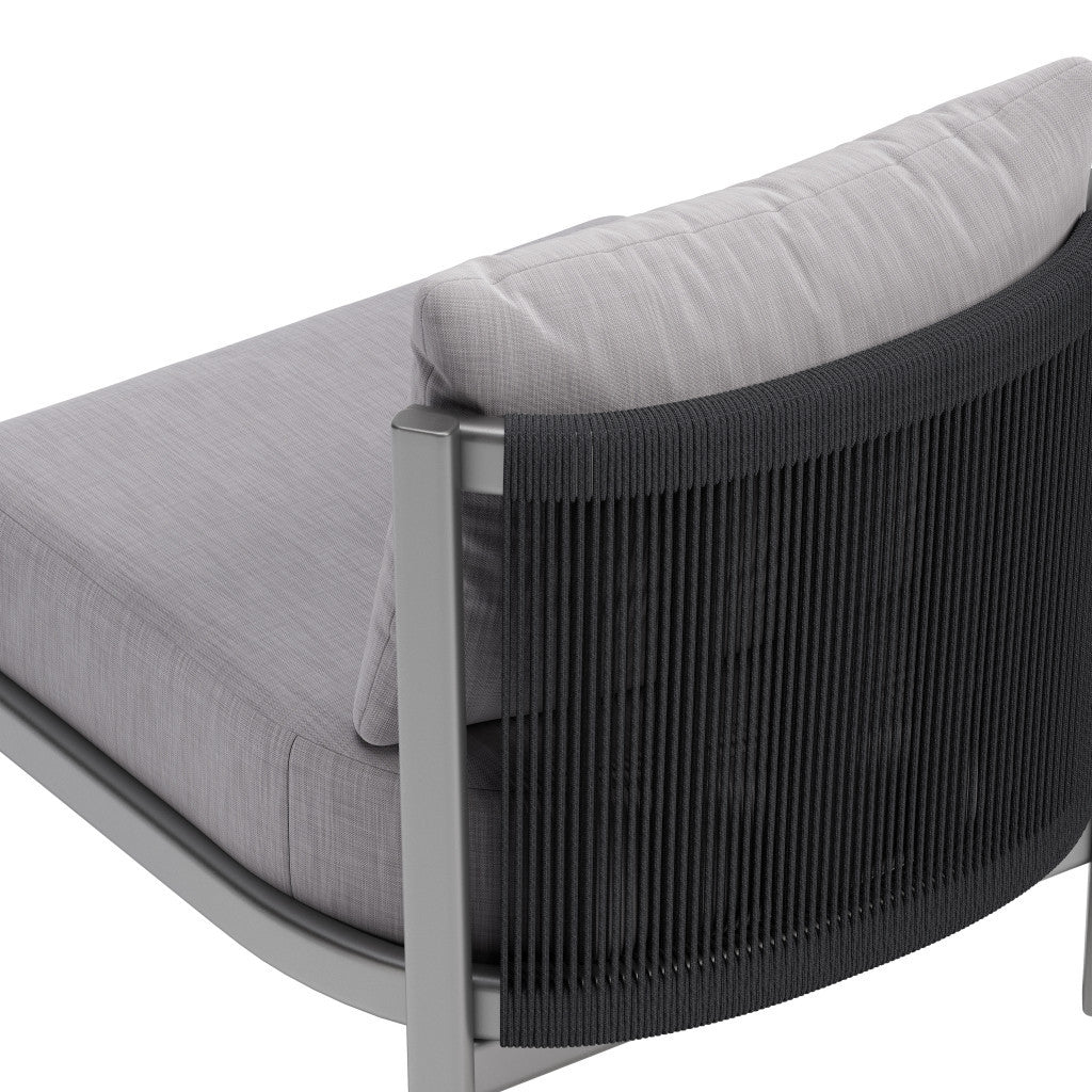 28" Gray And Black Fabric Side Chair-Accent Chairs-DECOROLALA