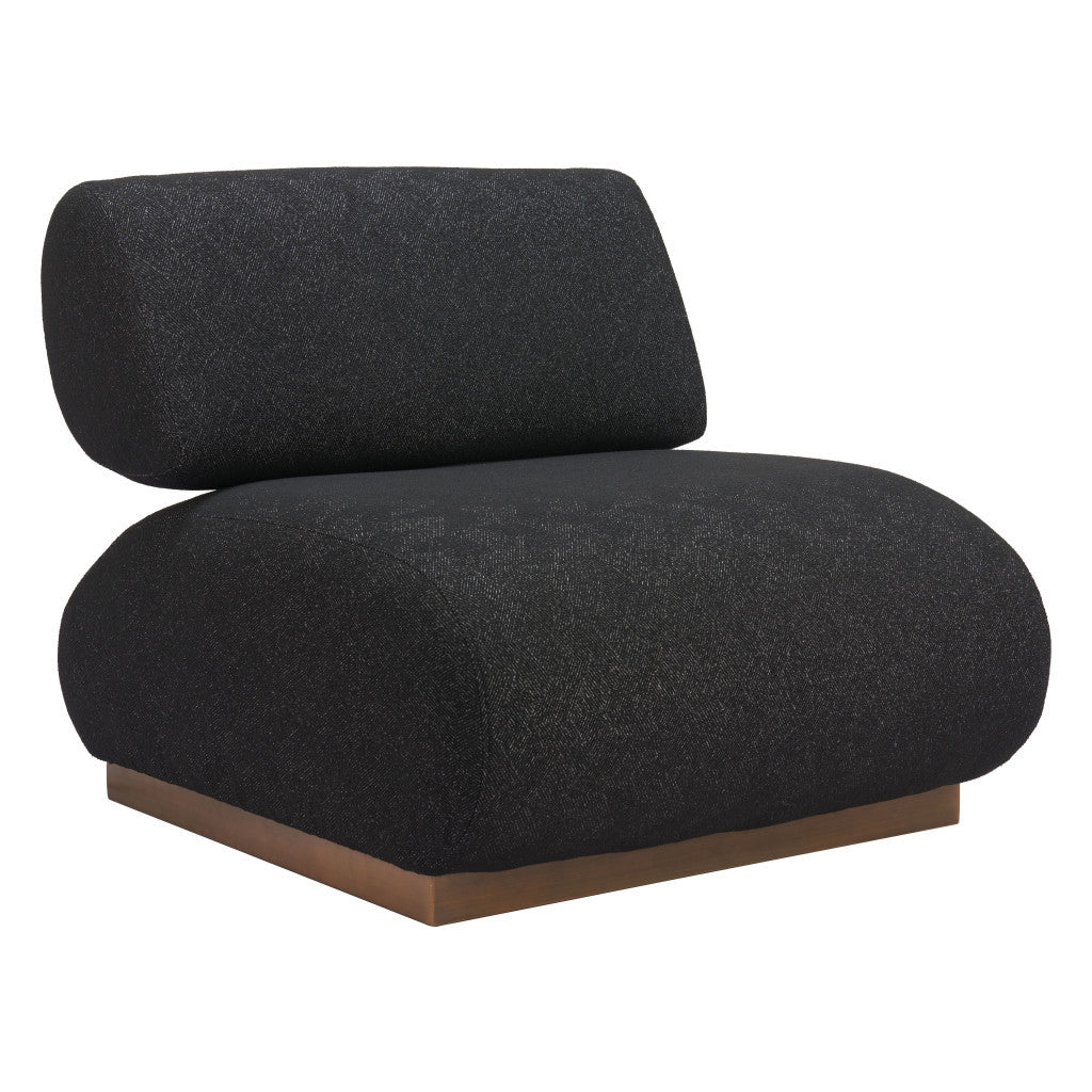 34" Black And Bronze Fabric And Upholstered Side Chair-Accent Chairs-DECOROLALA