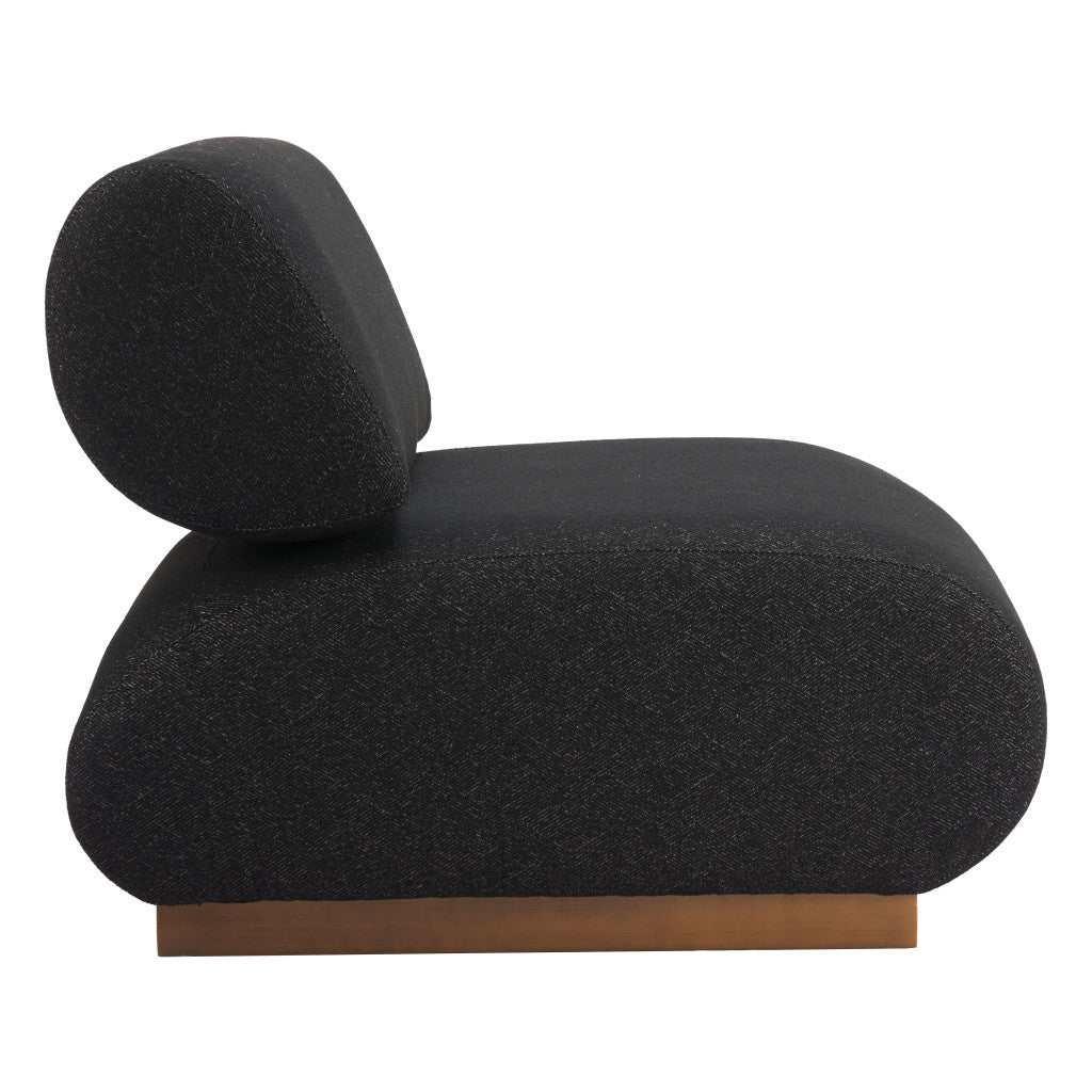 34" Black And Bronze Fabric And Upholstered Side Chair-Accent Chairs-DECOROLALA