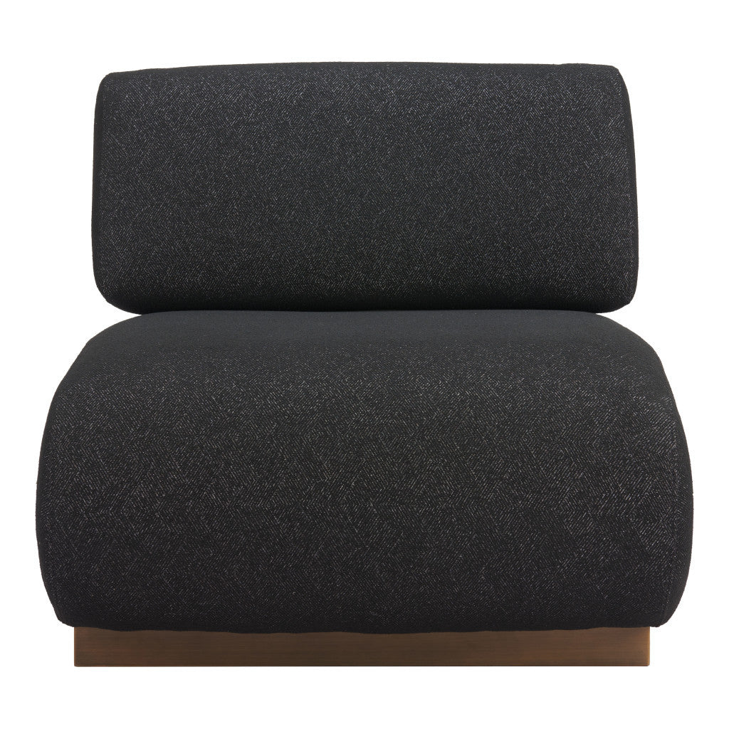34" Black And Bronze Fabric And Upholstered Side Chair-Accent Chairs-DECOROLALA