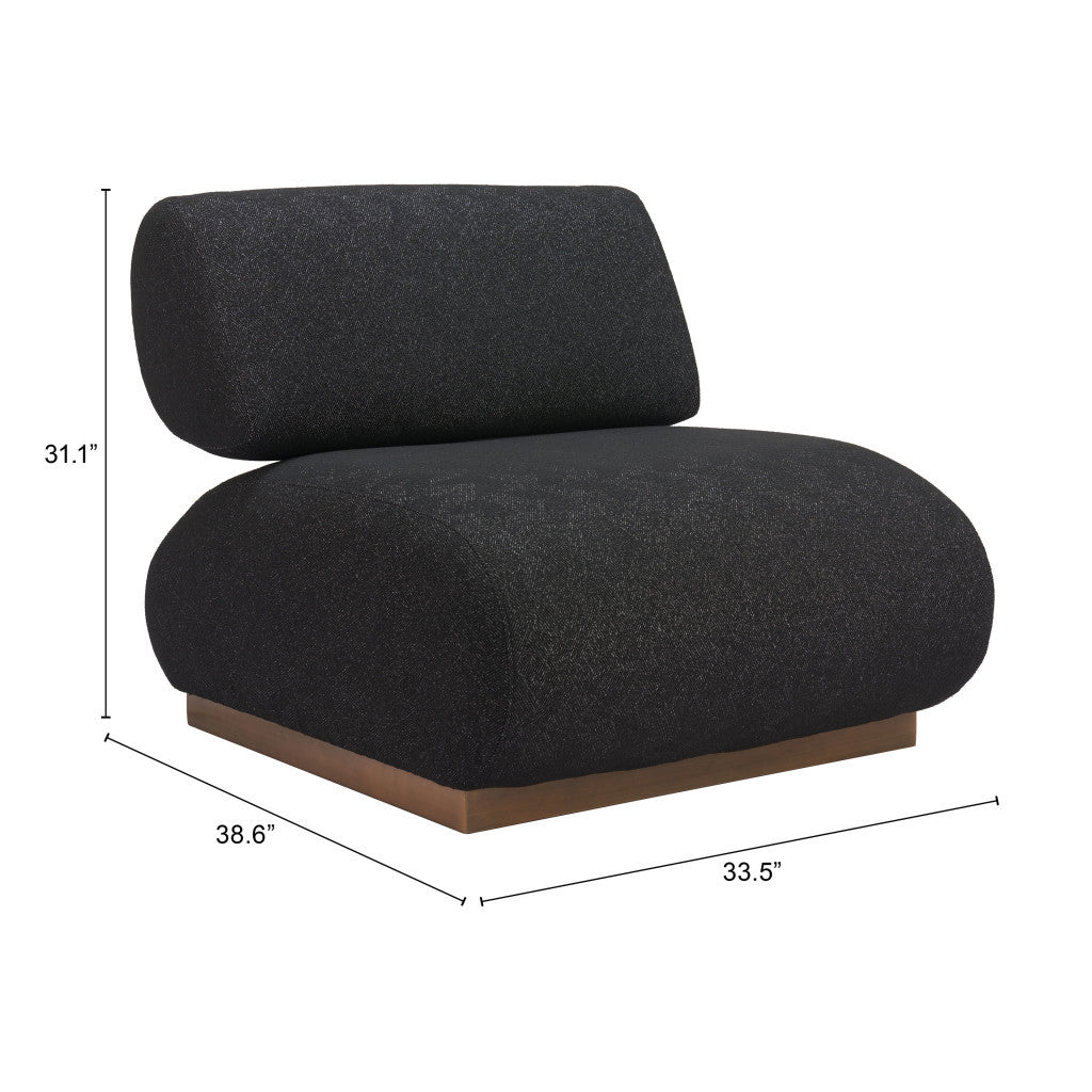 34" Black And Bronze Fabric And Upholstered Side Chair-Accent Chairs-DECOROLALA