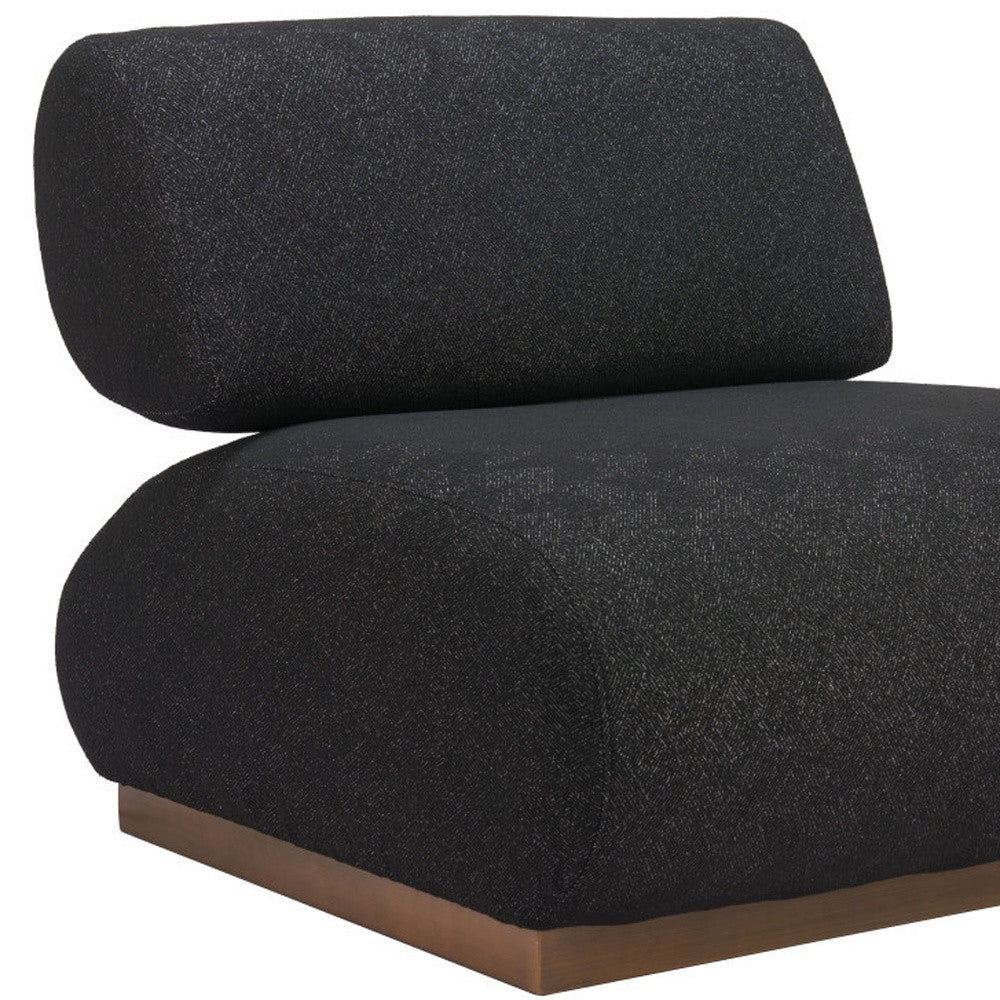 34" Black And Bronze Fabric And Upholstered Side Chair-Accent Chairs-DECOROLALA