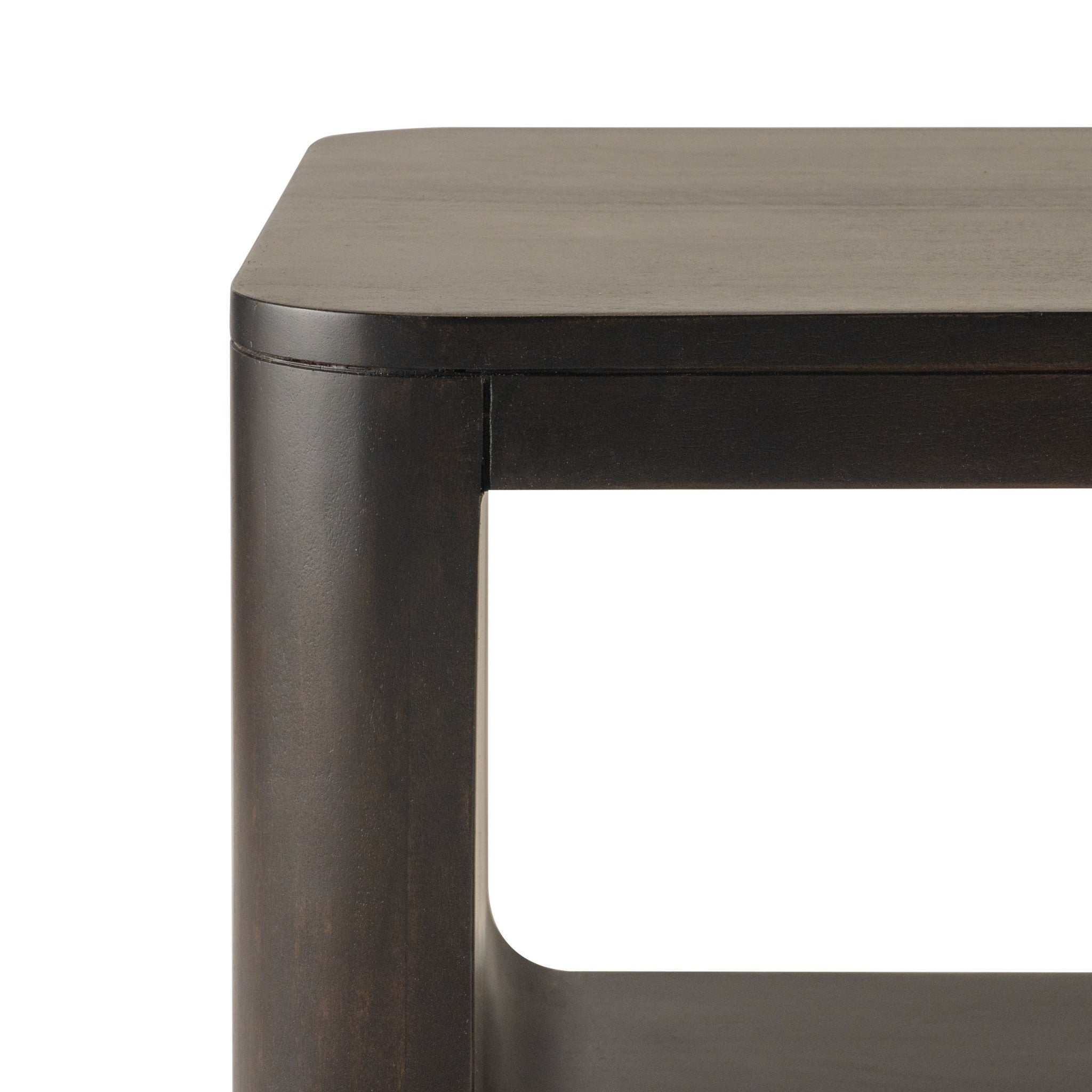 48" Walnut Solid Wood Floor Shelf Coffee Table With Shelf-Coffee Tables-DECOROLALA