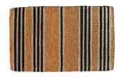 18" X 30" Brown and Black Coir Striped Outdoor Door Mat-0