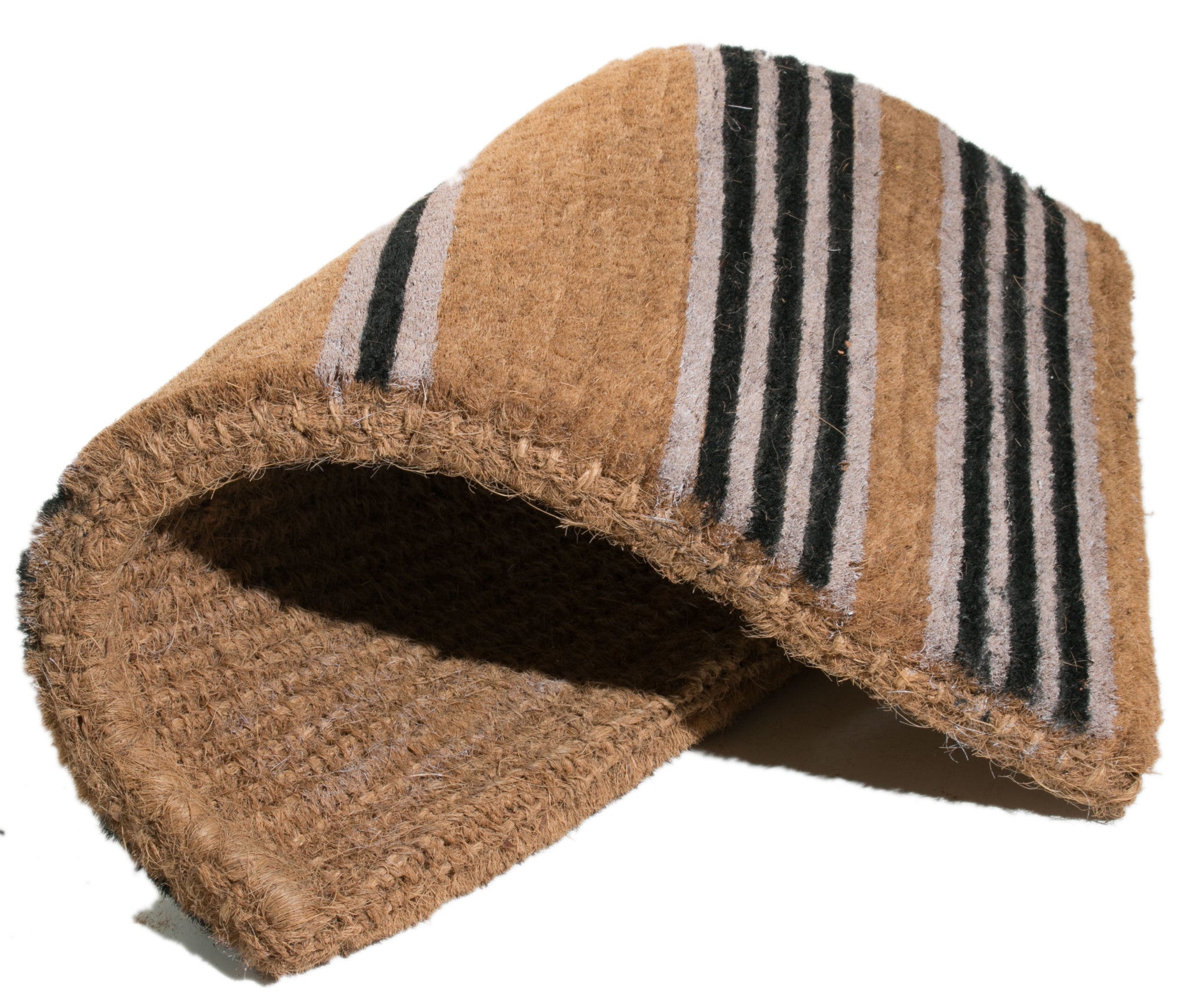 18" X 30" Brown and Black Coir Striped Outdoor Door Mat-4