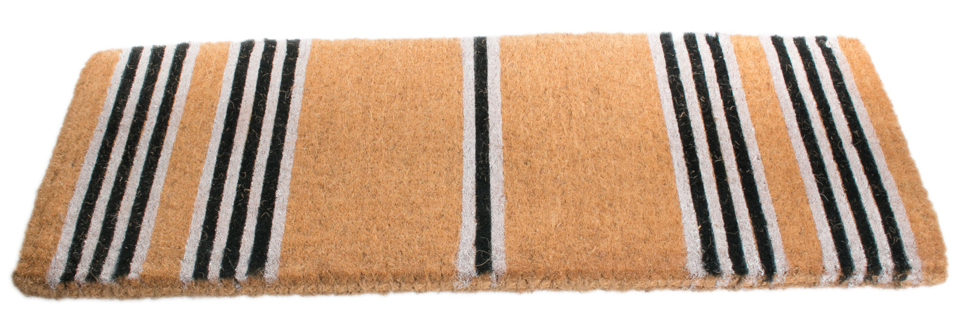 18" X 30" Brown and Black Coir Striped Outdoor Door Mat-2