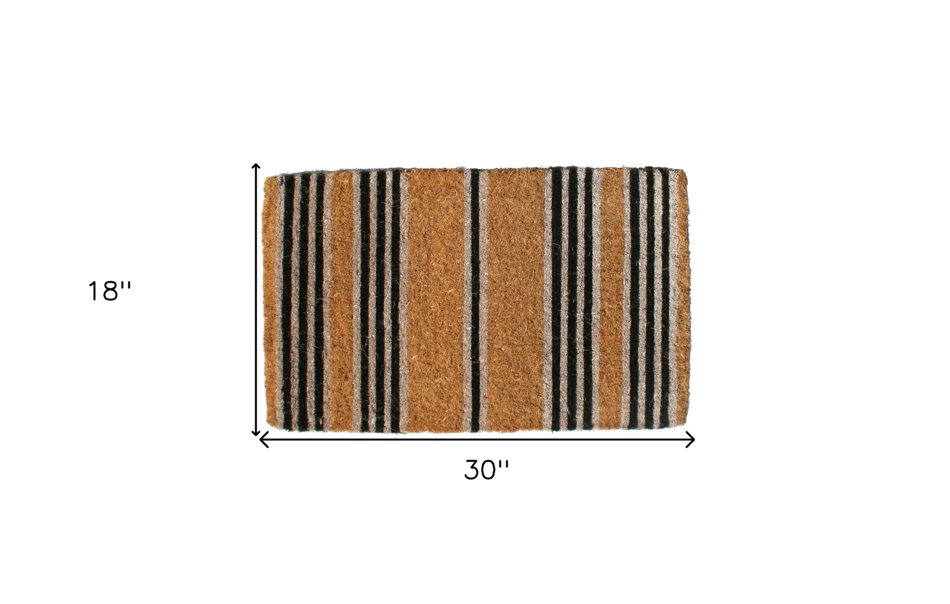 18" X 30" Brown and Black Coir Striped Outdoor Door Mat-6