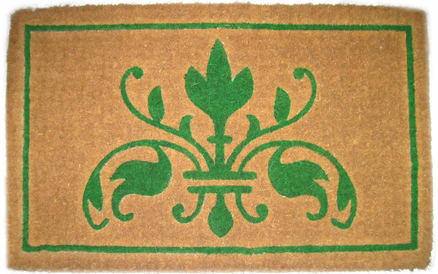 18" X 30" Brown and Green Coir Abstract Outdoor Door Mat-0