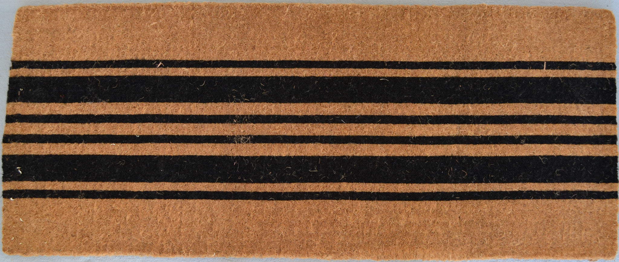 24" X 60" Brown and Black Coir Striped Outdoor Door Mat-0