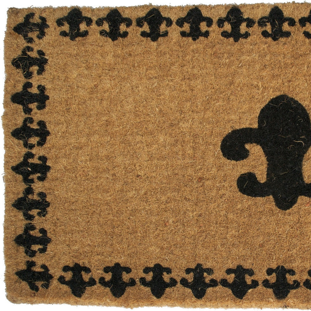 18" X 30" Brown and Black Coir Abstract Outdoor Door Mat-4