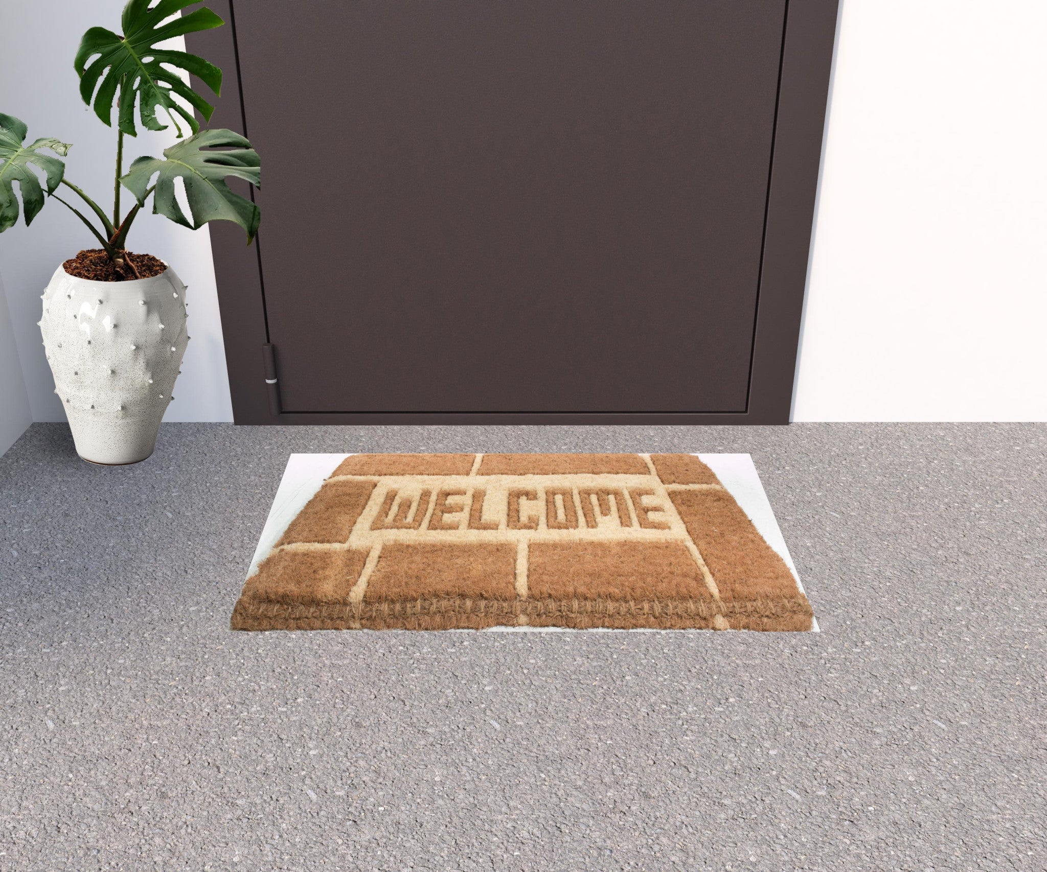 18" X 30" Brown Coir Welcome Outdoor Door Mat-1