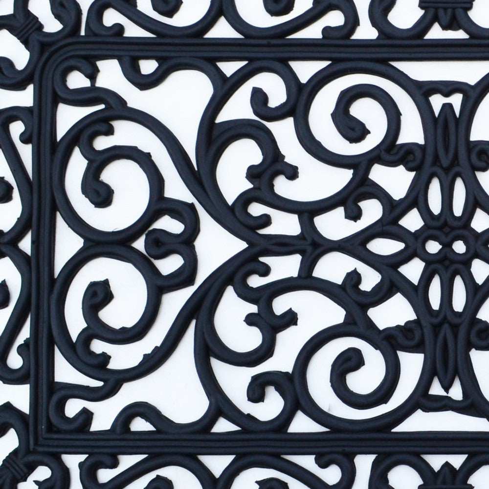 18" X 30" Black Rubber Outdoor Door Mat-8