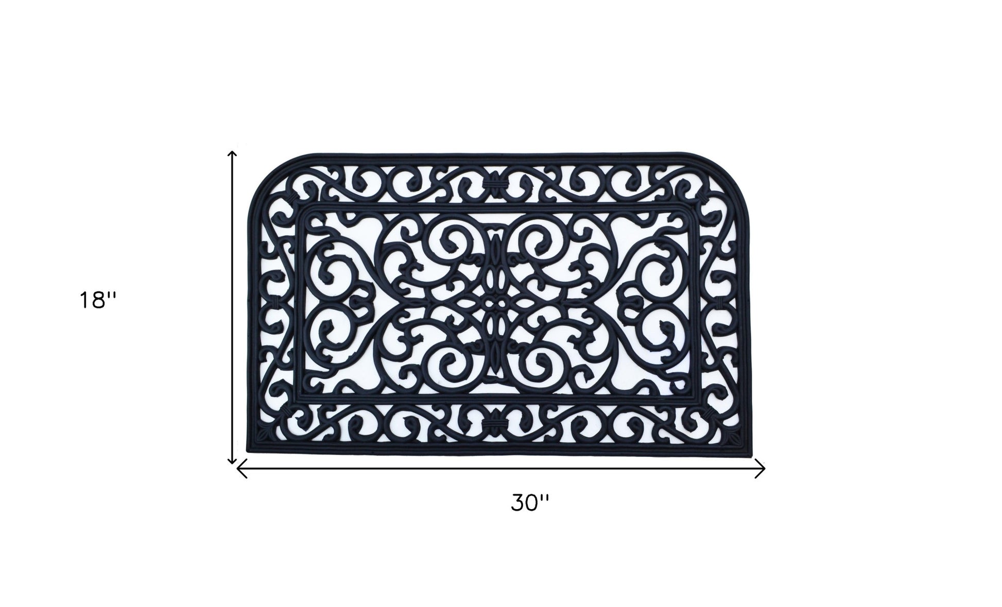 18" X 30" Black Rubber Outdoor Door Mat-7