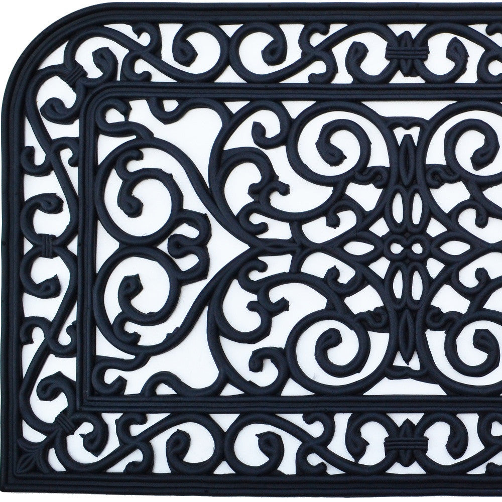 18" X 30" Black Rubber Outdoor Door Mat-5