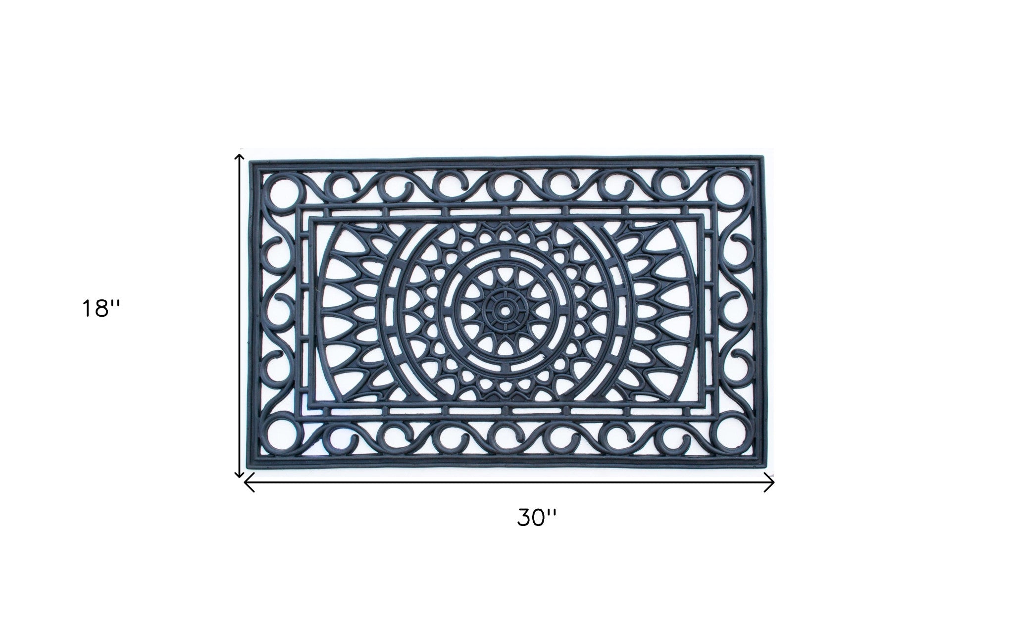 18" X 30" Black Rubber Outdoor Door Mat-6