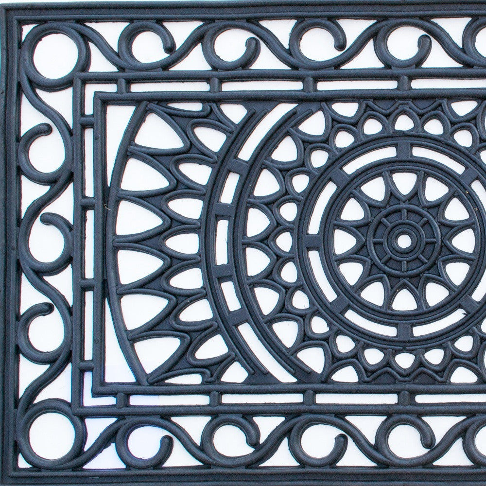 18" X 30" Black Rubber Outdoor Door Mat-4