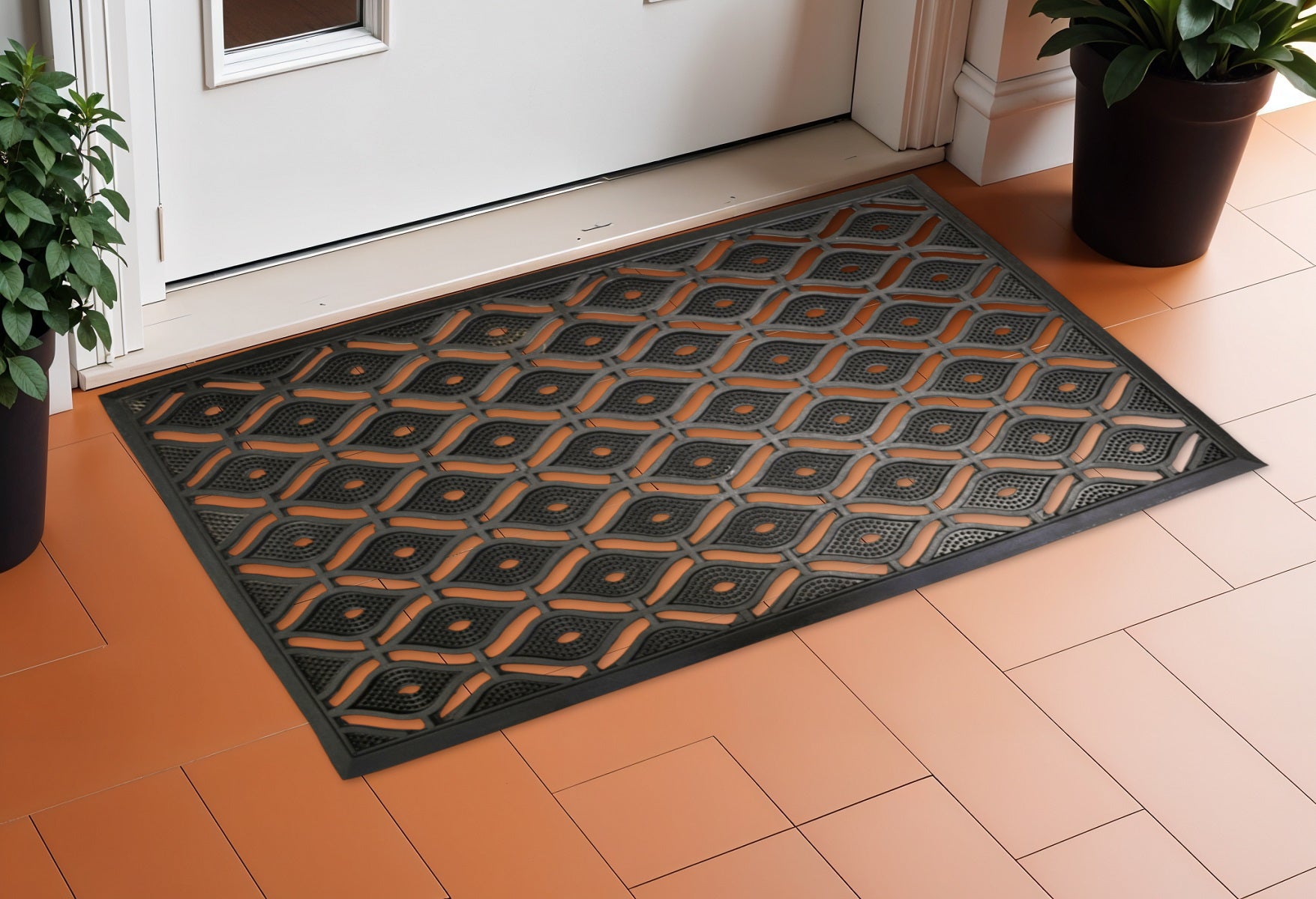 22" X 36" Black Rubber Outdoor Door Mat-1