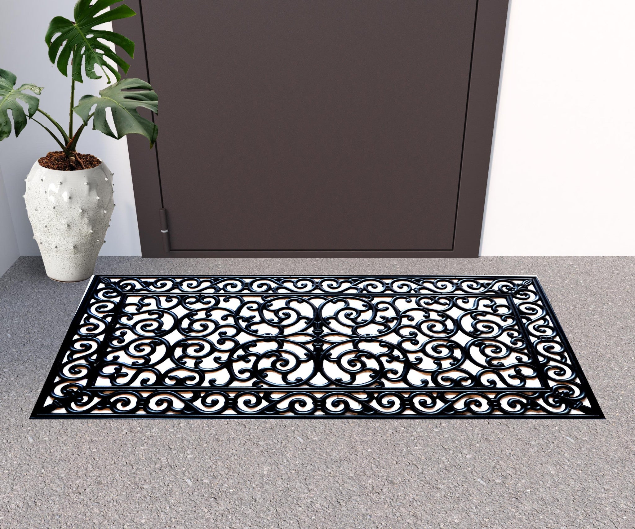 24" X 48" Black Rubber Outdoor Door Mat-1