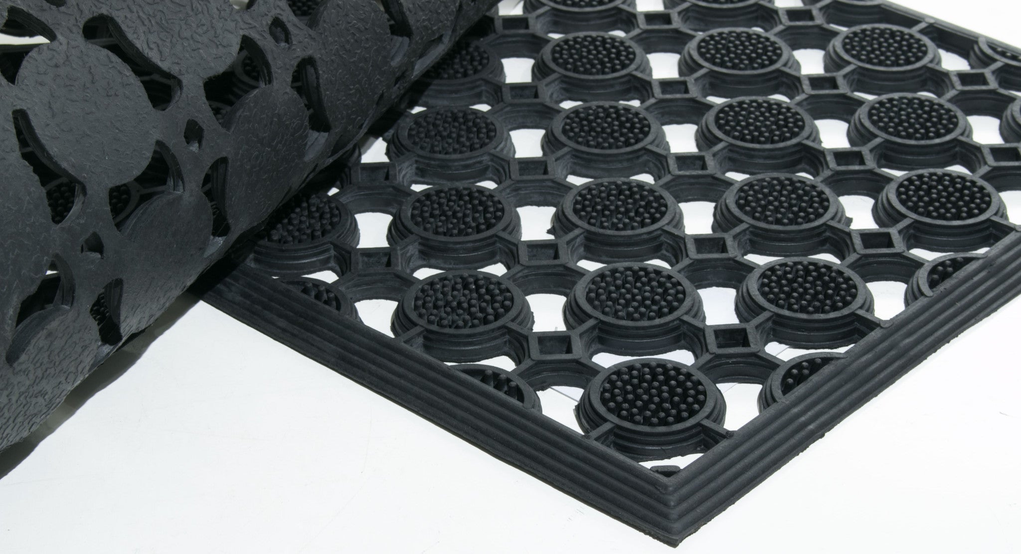 18" X 47" Black Rubber Outdoor Door Mat-4