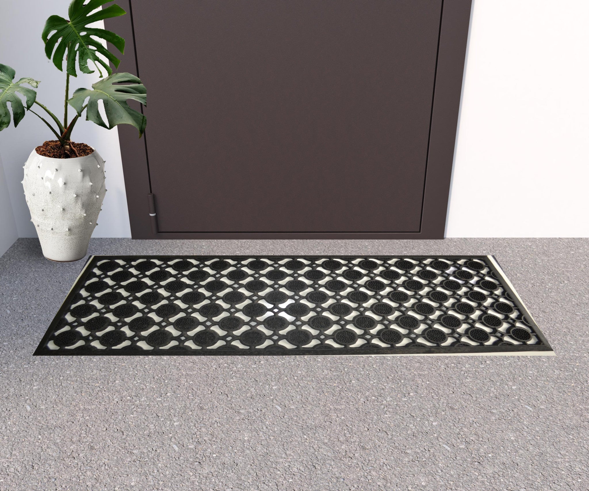 18" X 47" Black Rubber Outdoor Door Mat-1