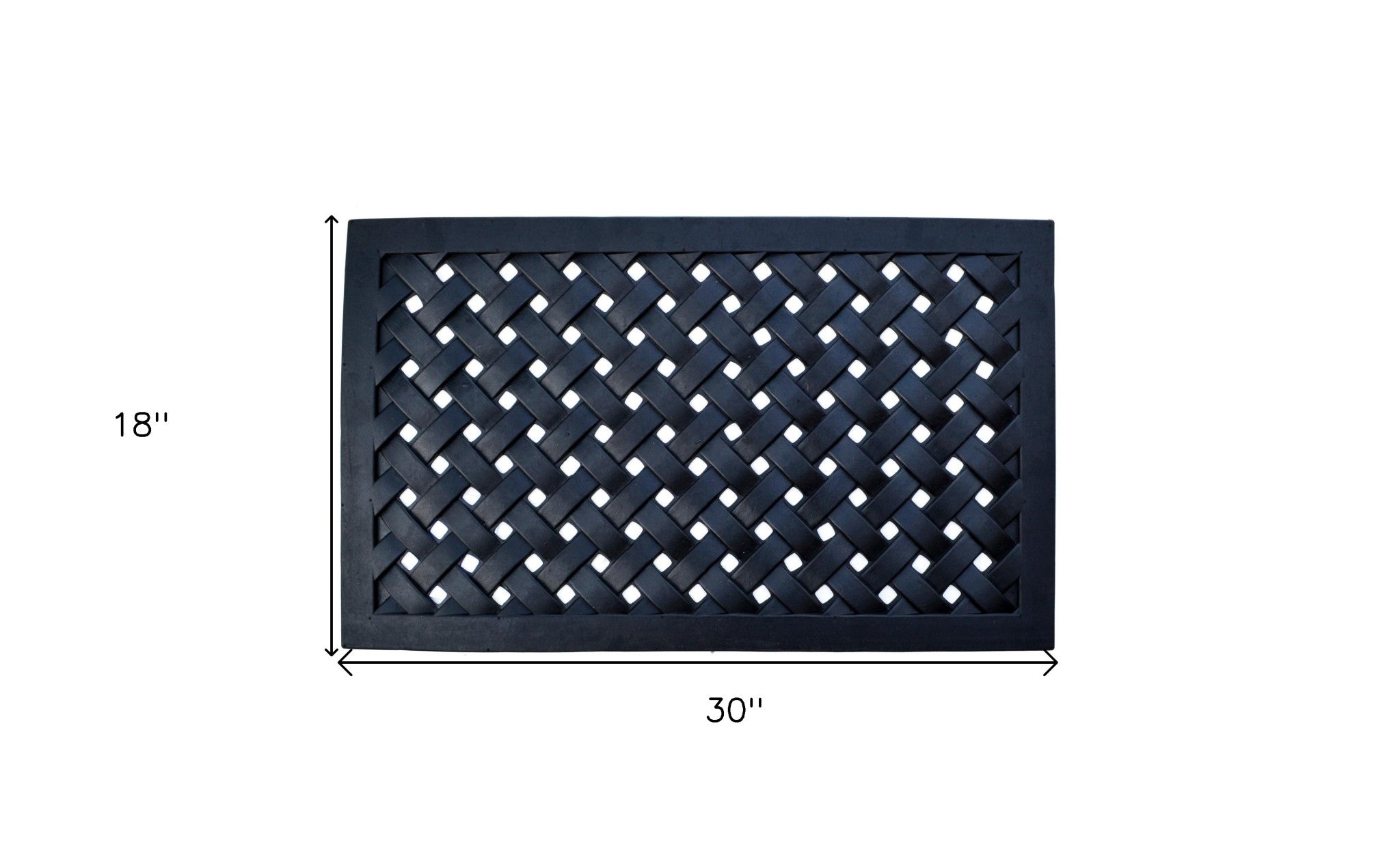 18" X 30" Black Rubber Outdoor Door Mat-7