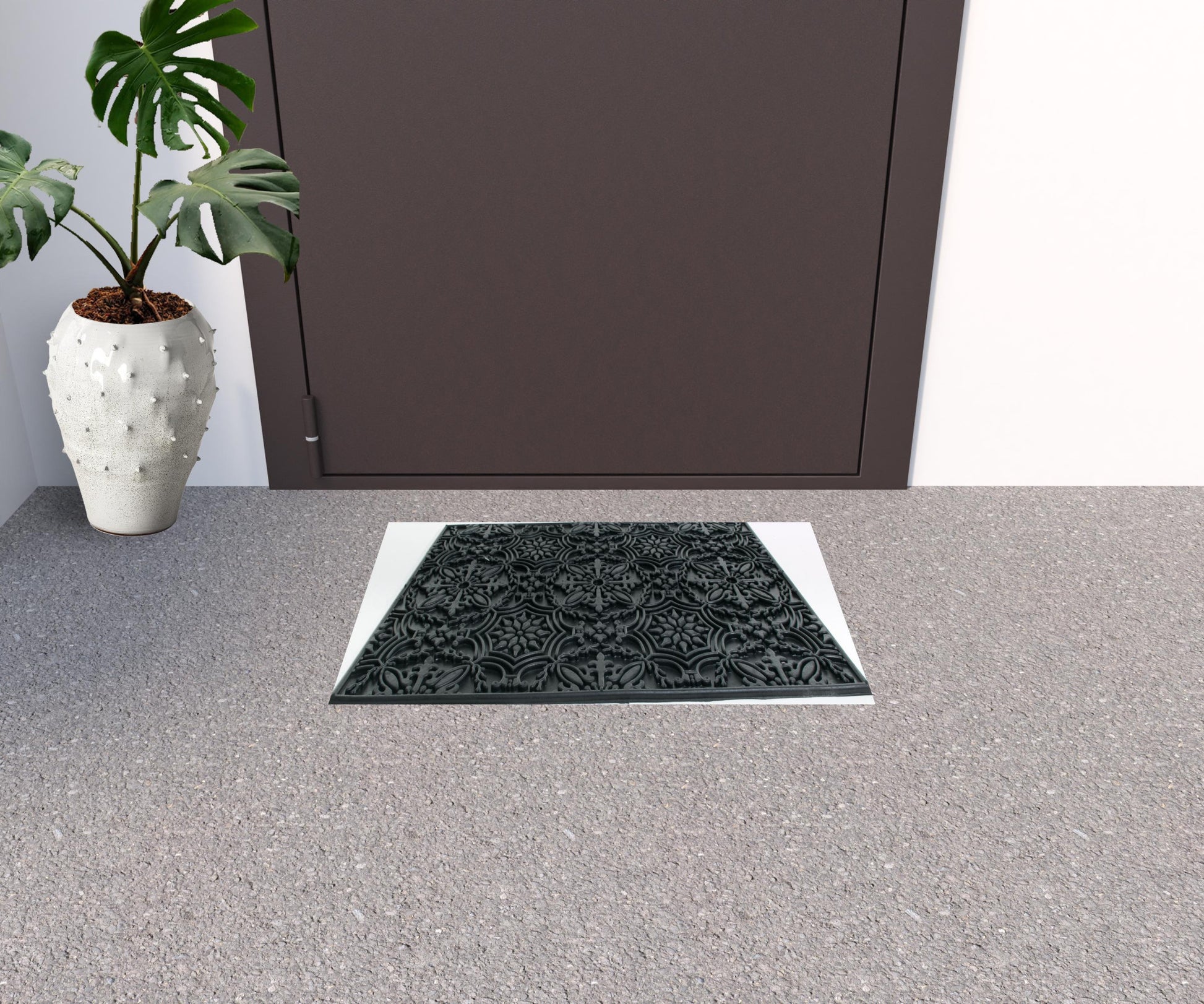 16" X 24" Black Rubber Outdoor Door Mat-1