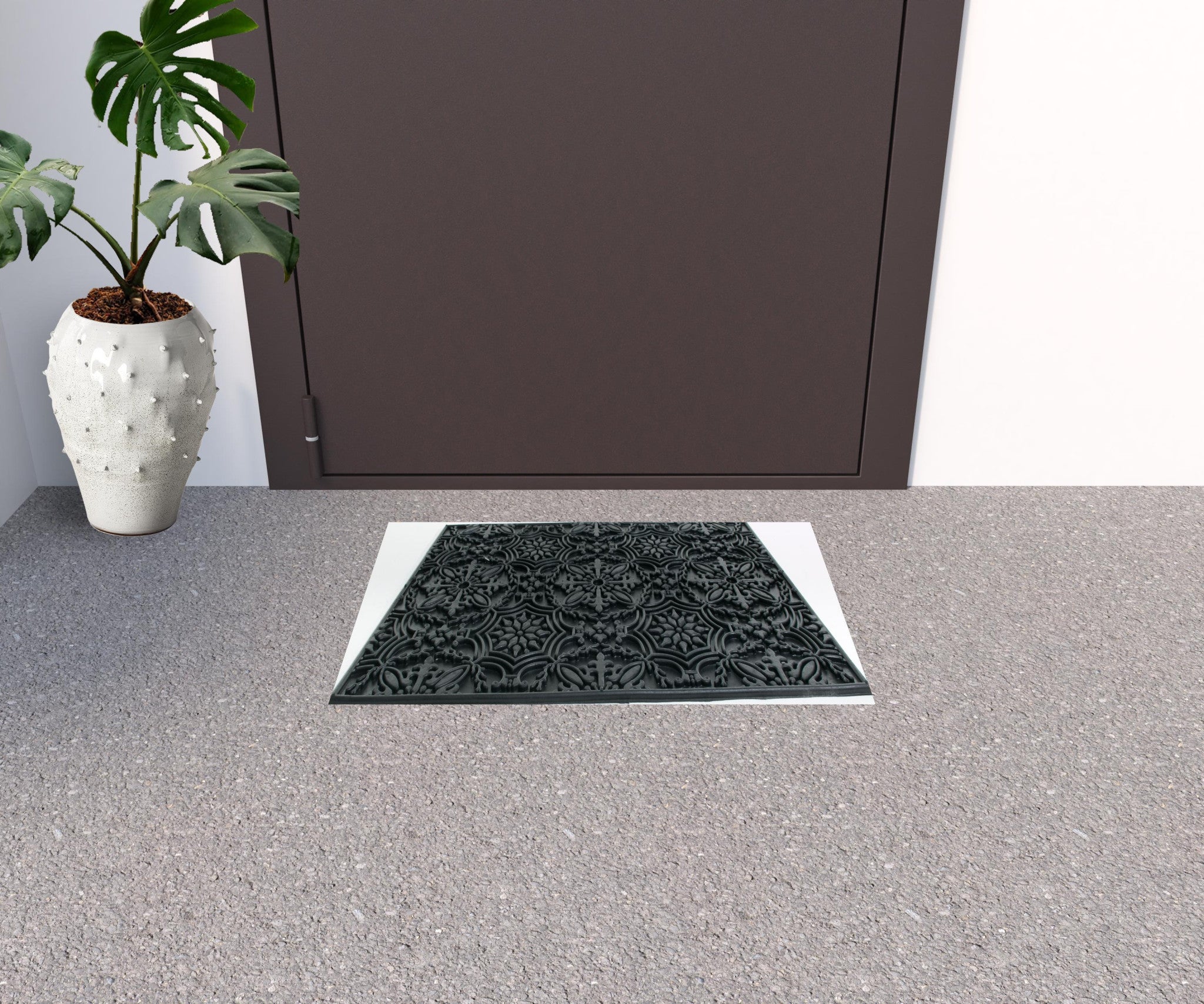 16" X 24" Black Rubber Outdoor Door Mat-1
