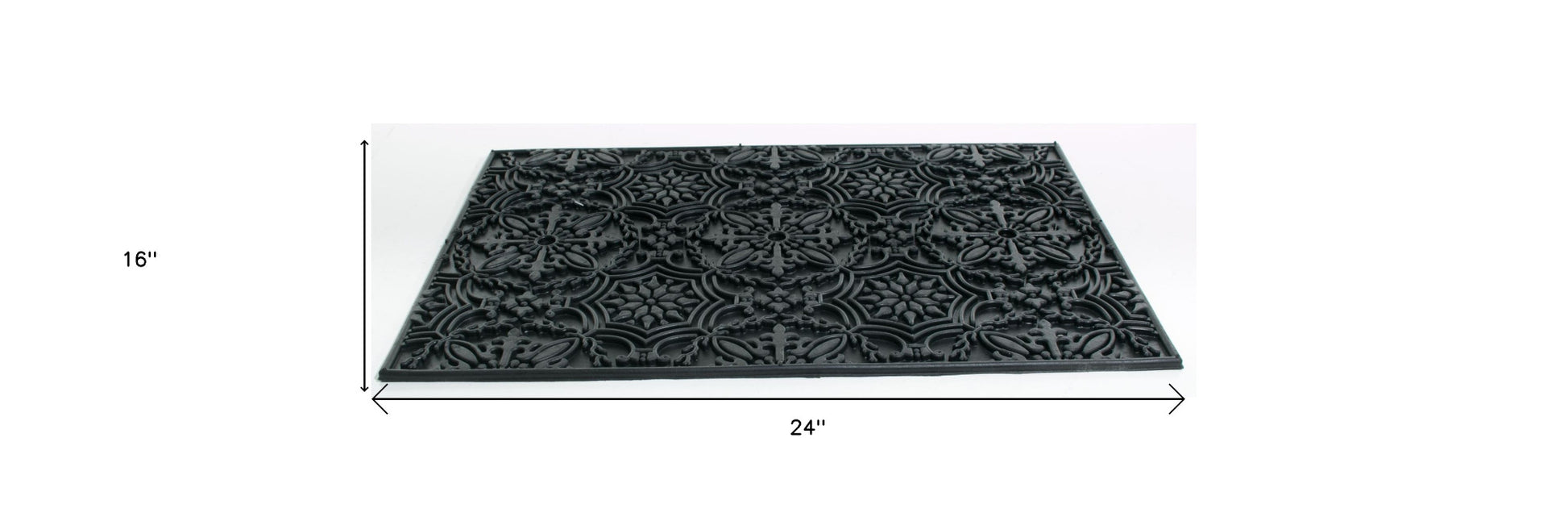 16" X 24" Black Rubber Outdoor Door Mat-6