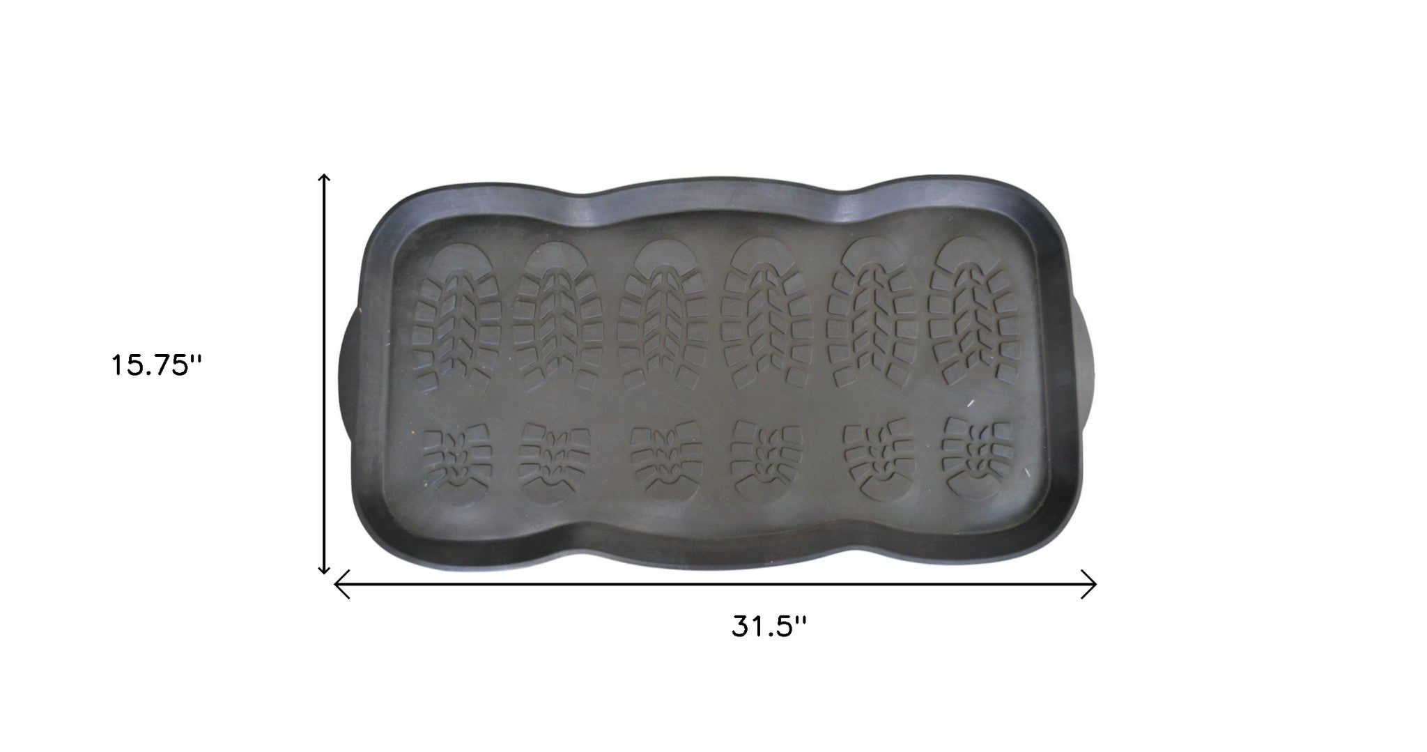 16" X 32" Black Rubber Outdoor Boot Tray-2