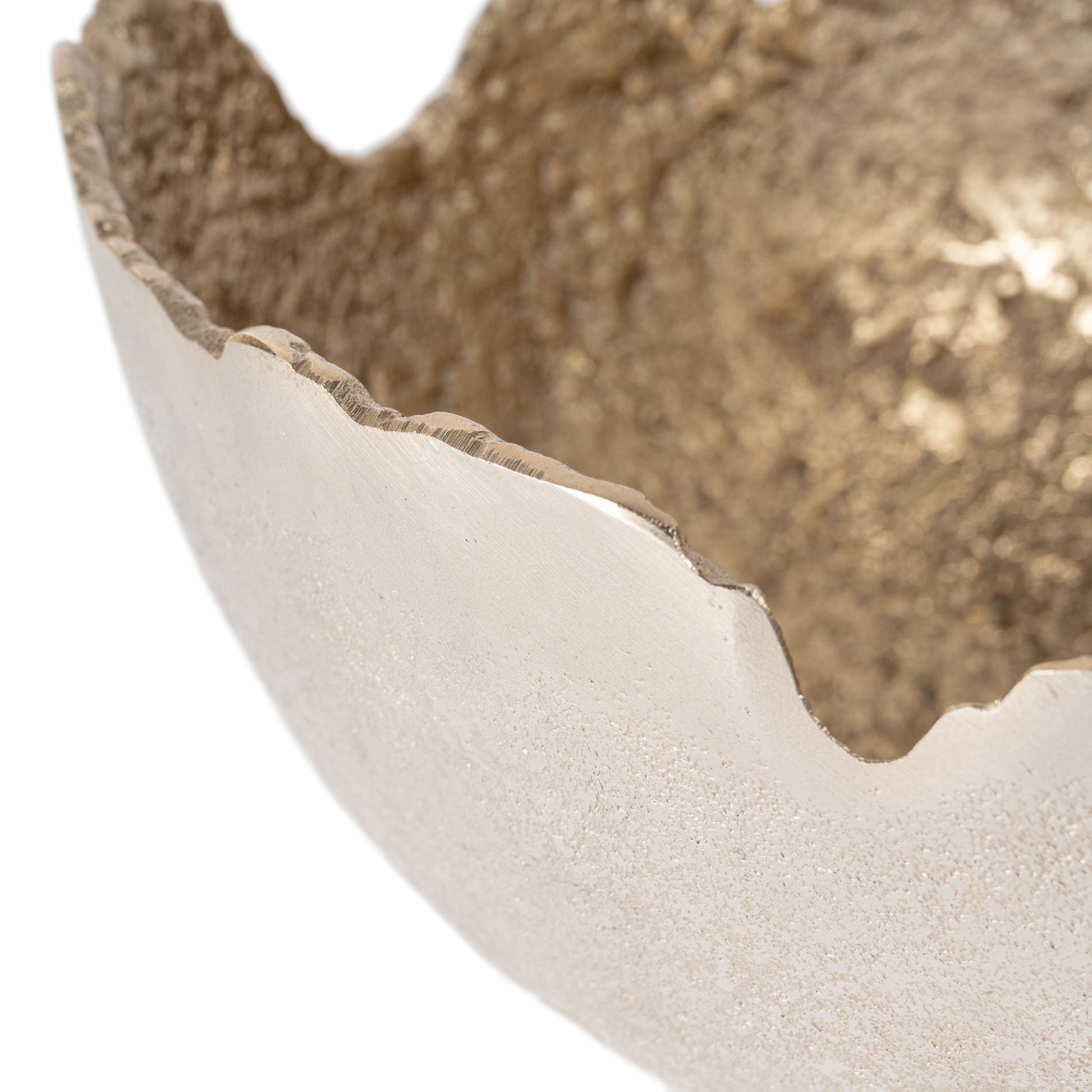 Set of Two Gold And Silver Aluminum Decorative Bowls-Sculptures-DECOROLALA