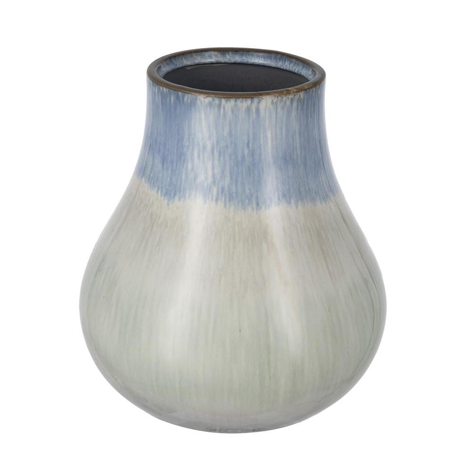 10" Blue Green Sand And Gray Ombre Round Ceramic Table Vase-Vases-DECOROLALA