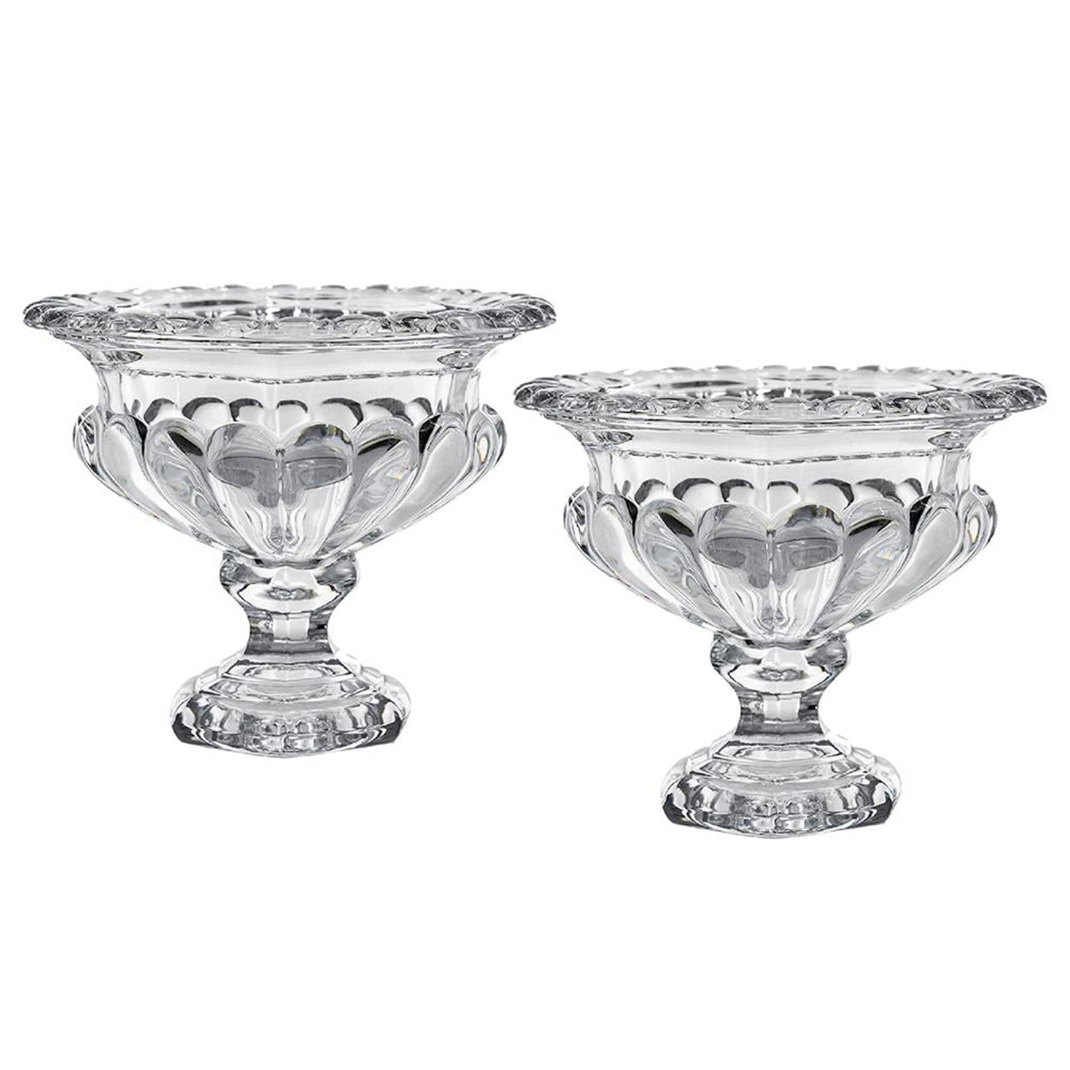 Set of Two Clear Round Glass Table Vase-1