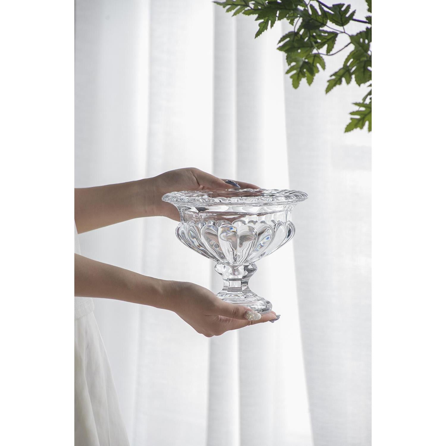 Set of Two Clear Round Glass Table Vase-5