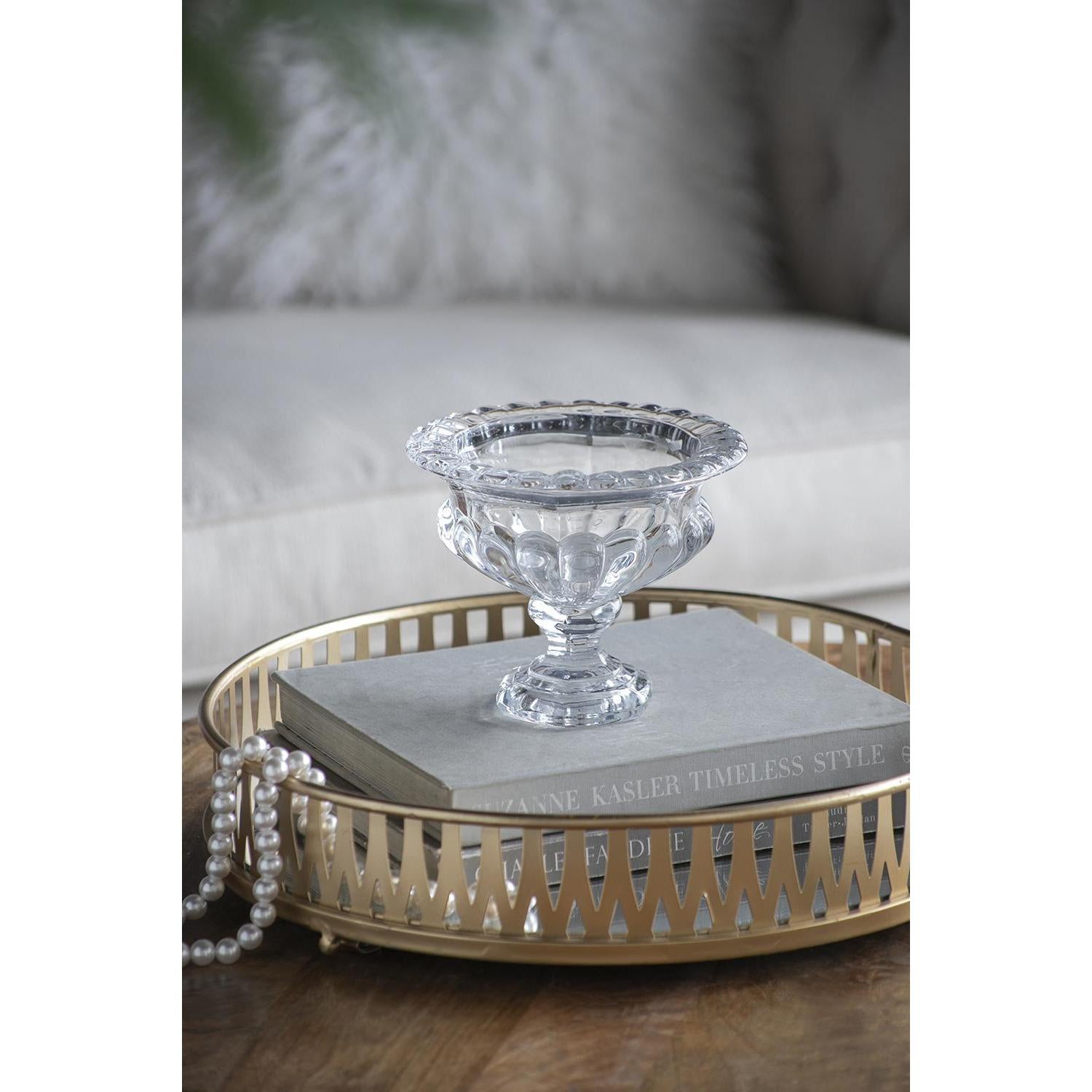 Set of Two Clear Round Glass Table Vase-6