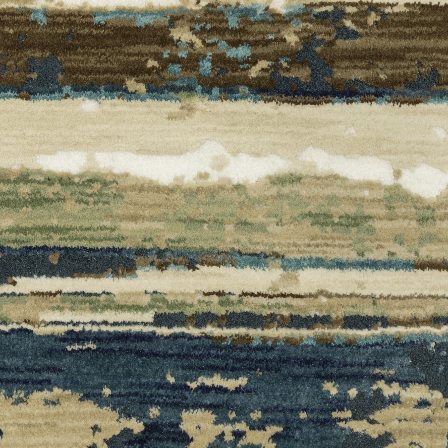8' Beige And Blue Abstract Runner Rug-6