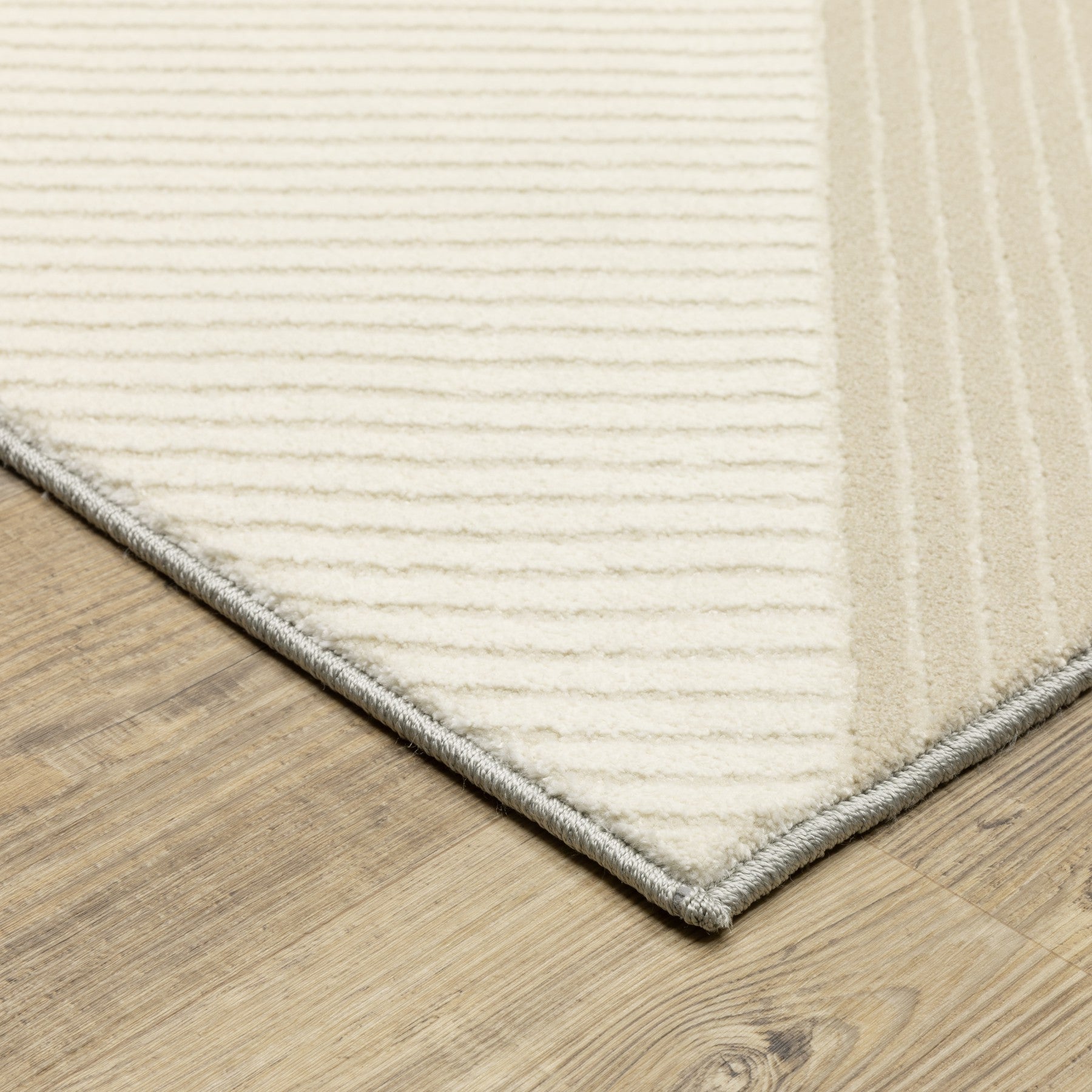 8' Ivory And Black Geometric Runner Rug-6