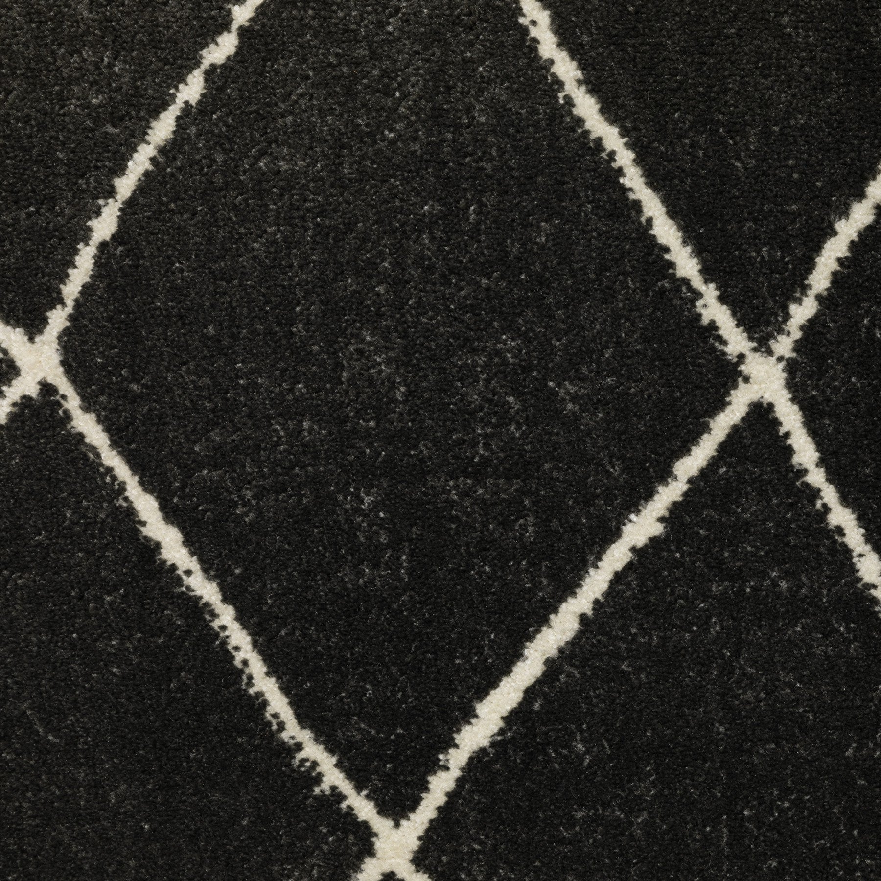 8' Charcoal And Ivory Trellis Runner Rug-6