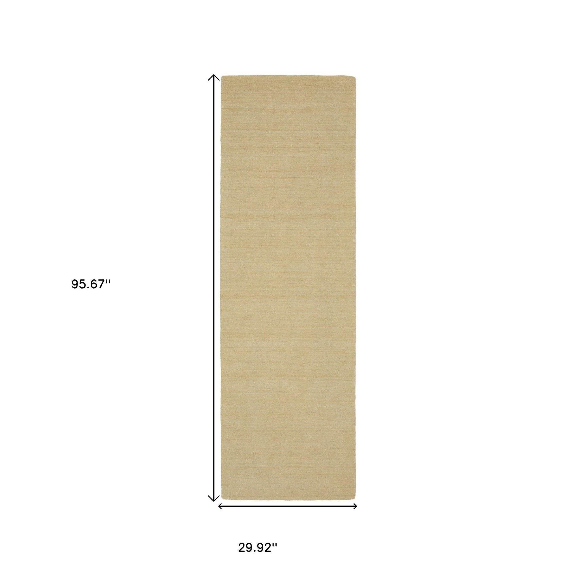 8' Beige Wool Hand Tufted Runner Rug-2