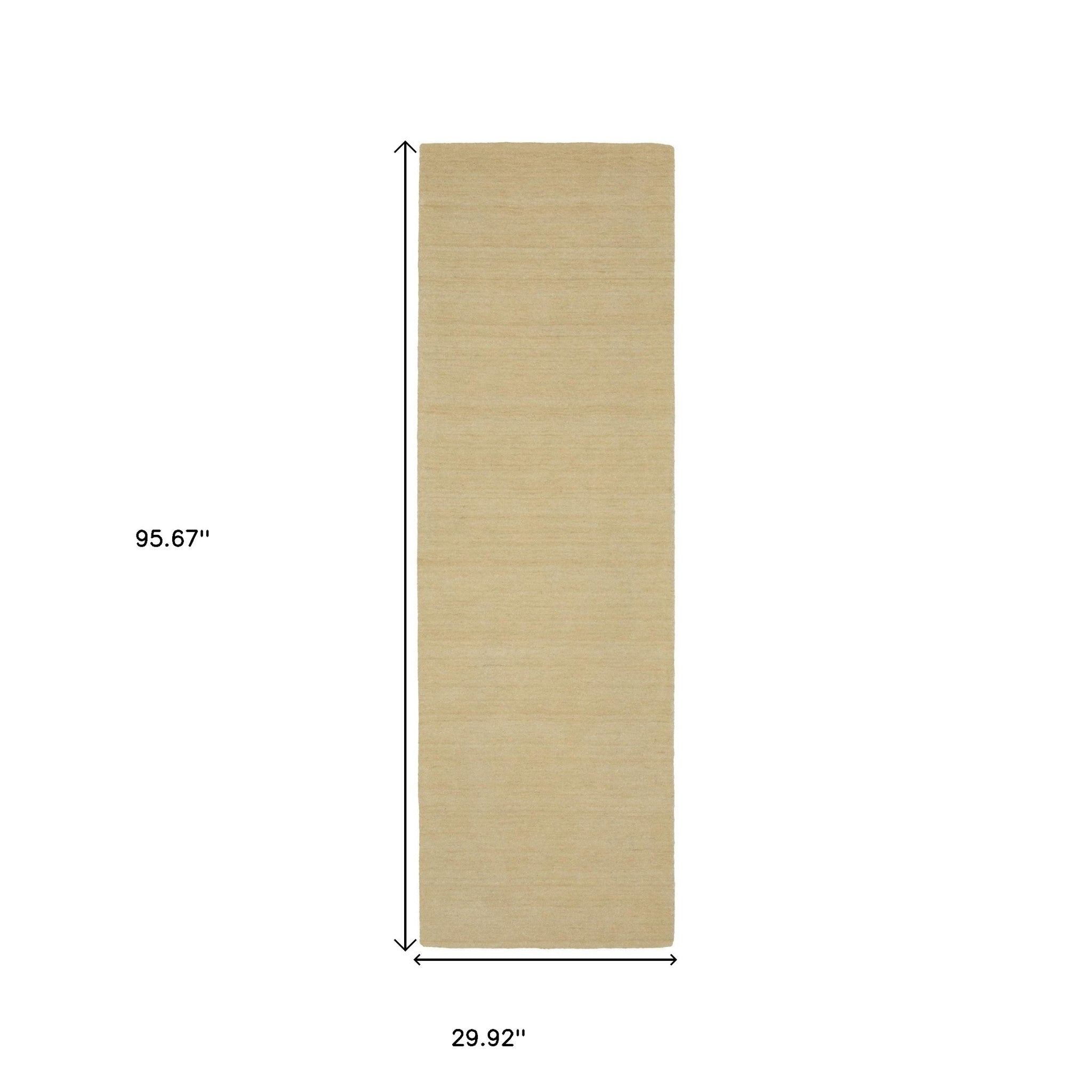 8' Beige Wool Hand Tufted Runner Rug-2