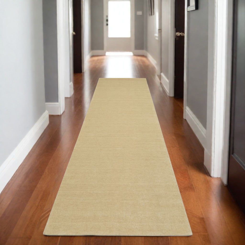 8' Beige Wool Hand Tufted Runner Rug-0