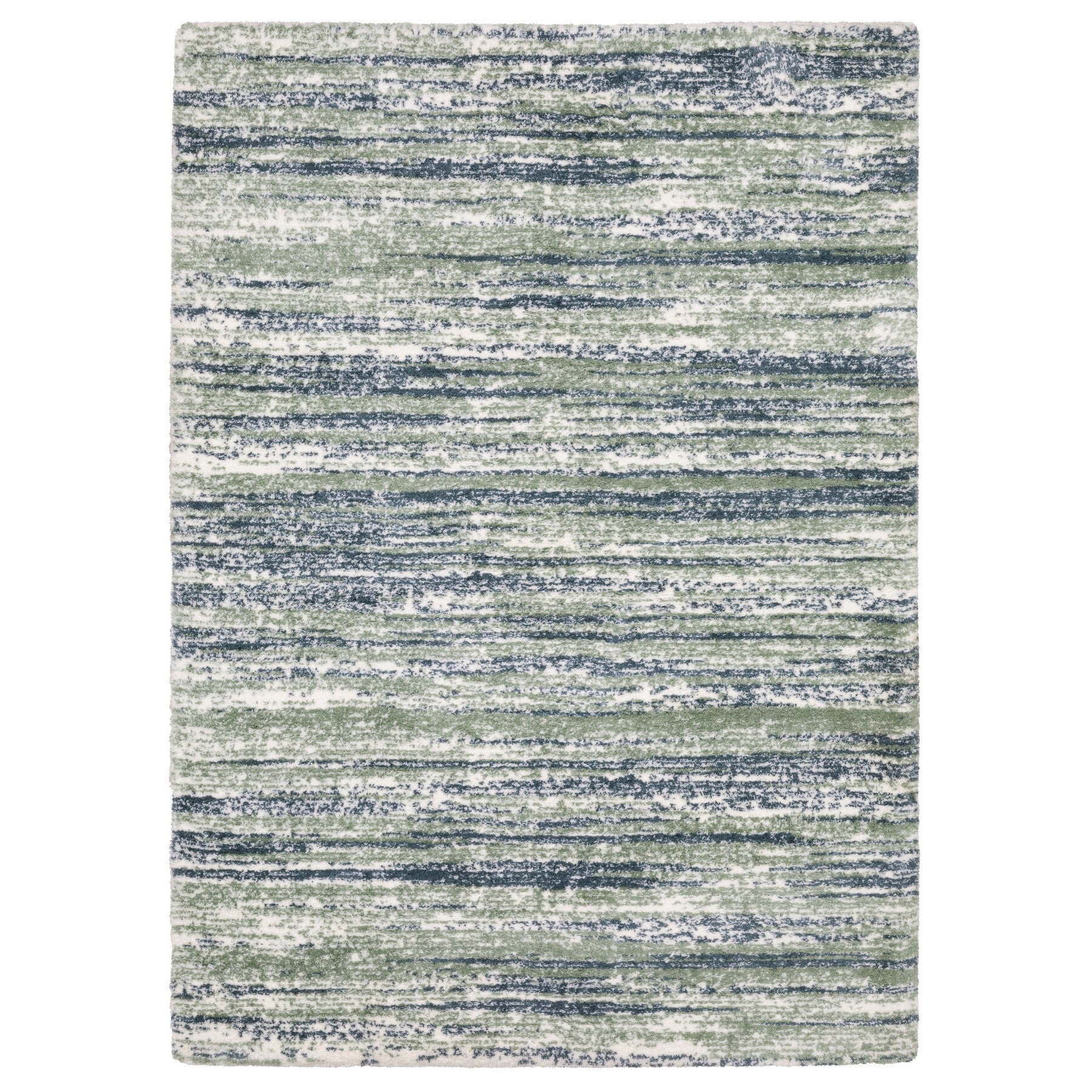 8' Blue And Green Striped Runner Rug-1
