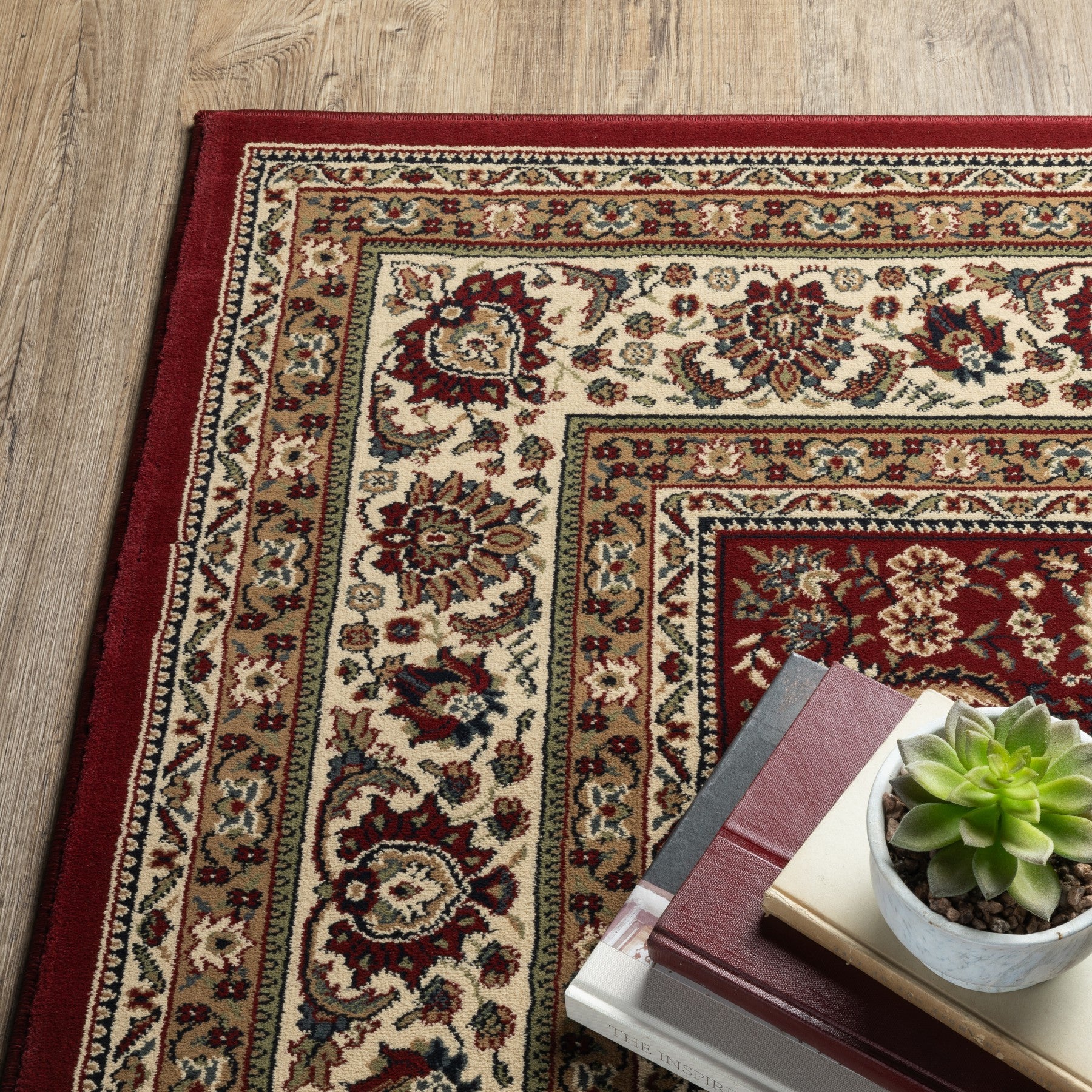 8' Red And Ivory Oriental Runner Rug-6