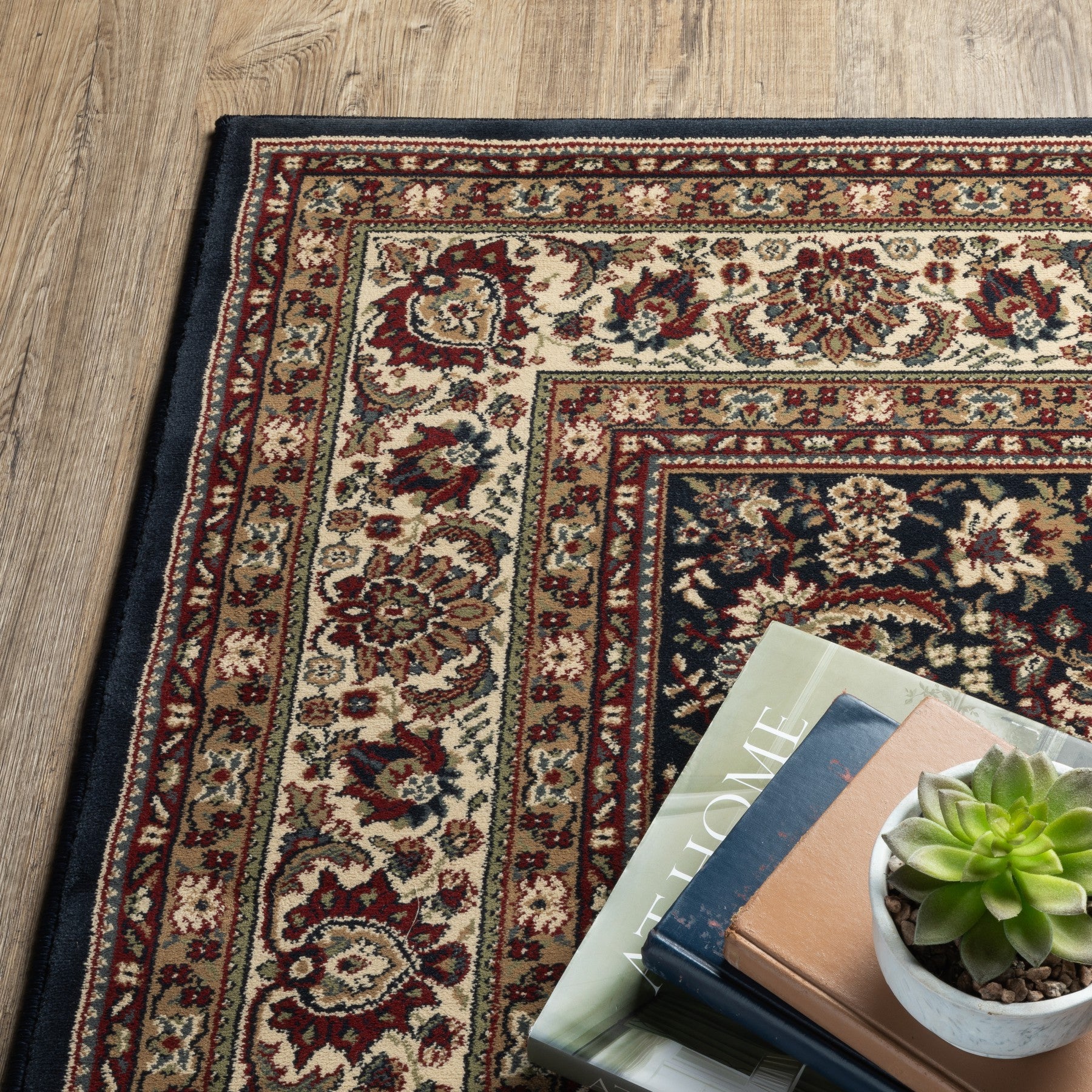 9' Blue And Red Oriental Runner Rug-5
