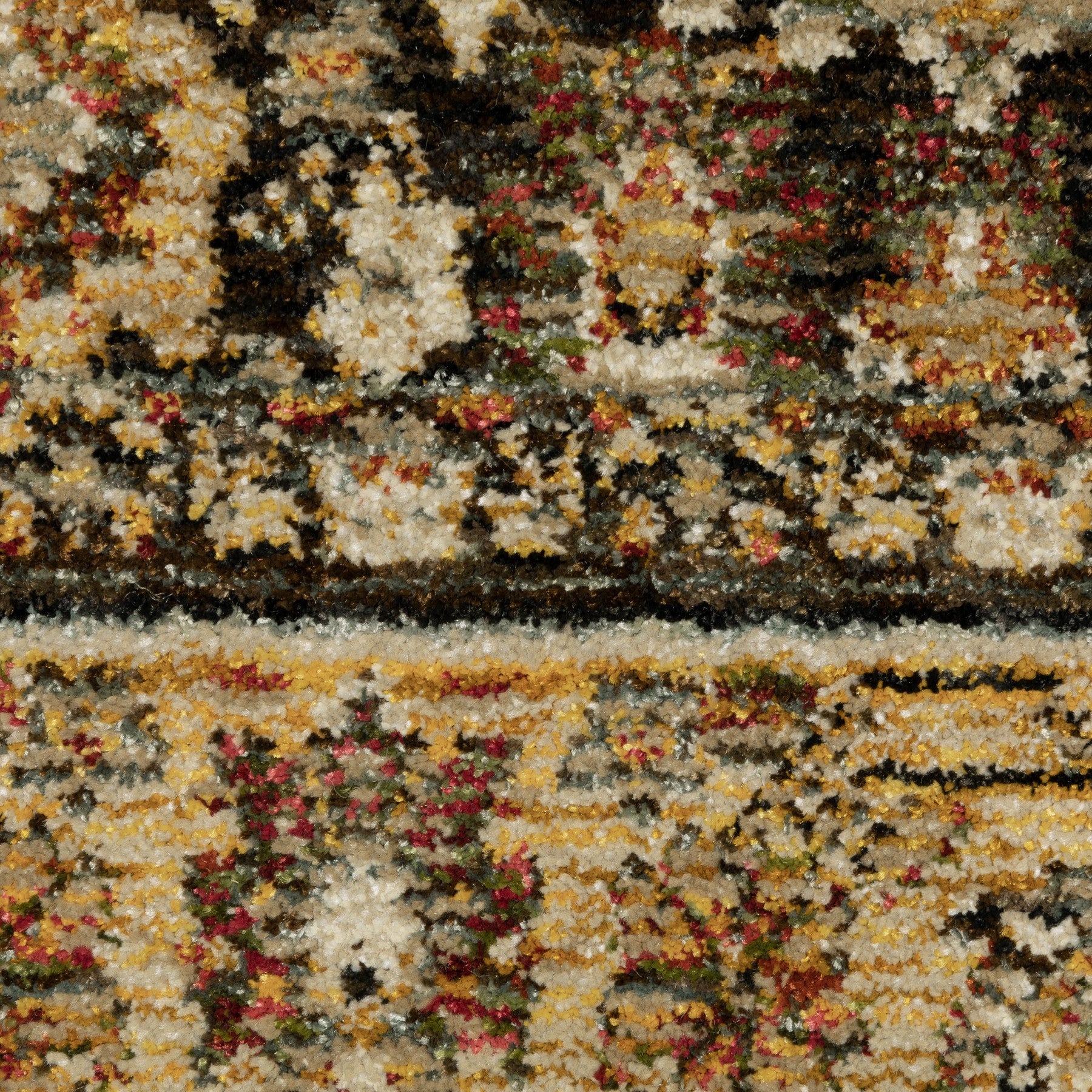 12' Brown And Gold Oriental Runner Rug-3